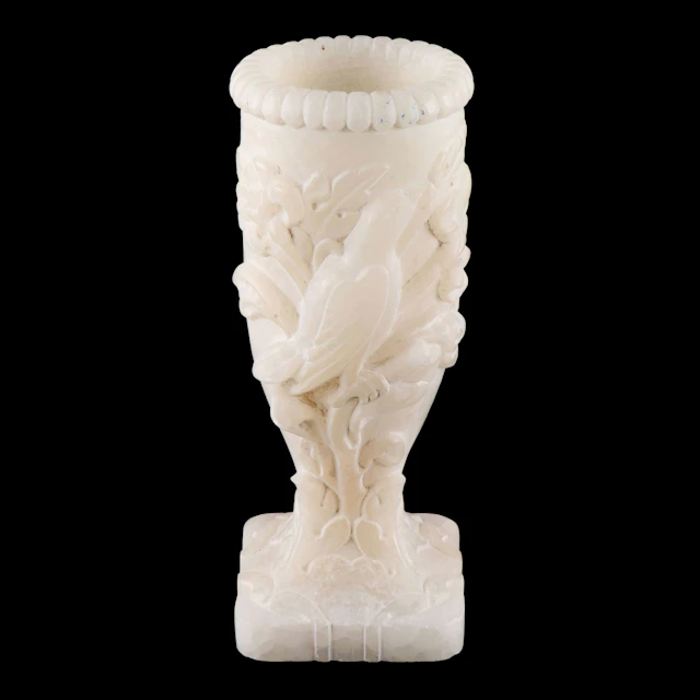 Victorian Style Carved Alabaster Vase, Early to Mid-20th Century