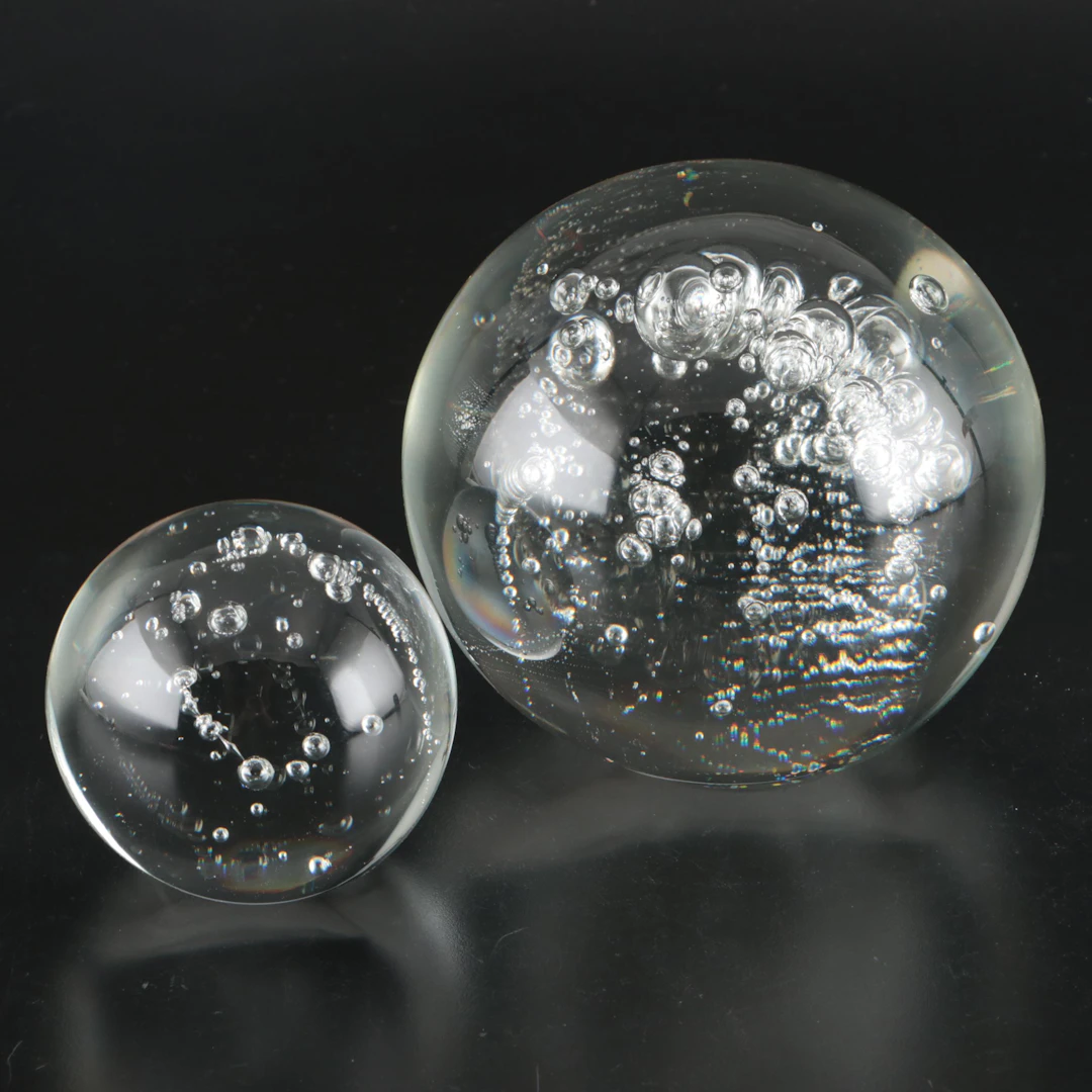 Mexican Random Bubble Blown Glass Paperweights
