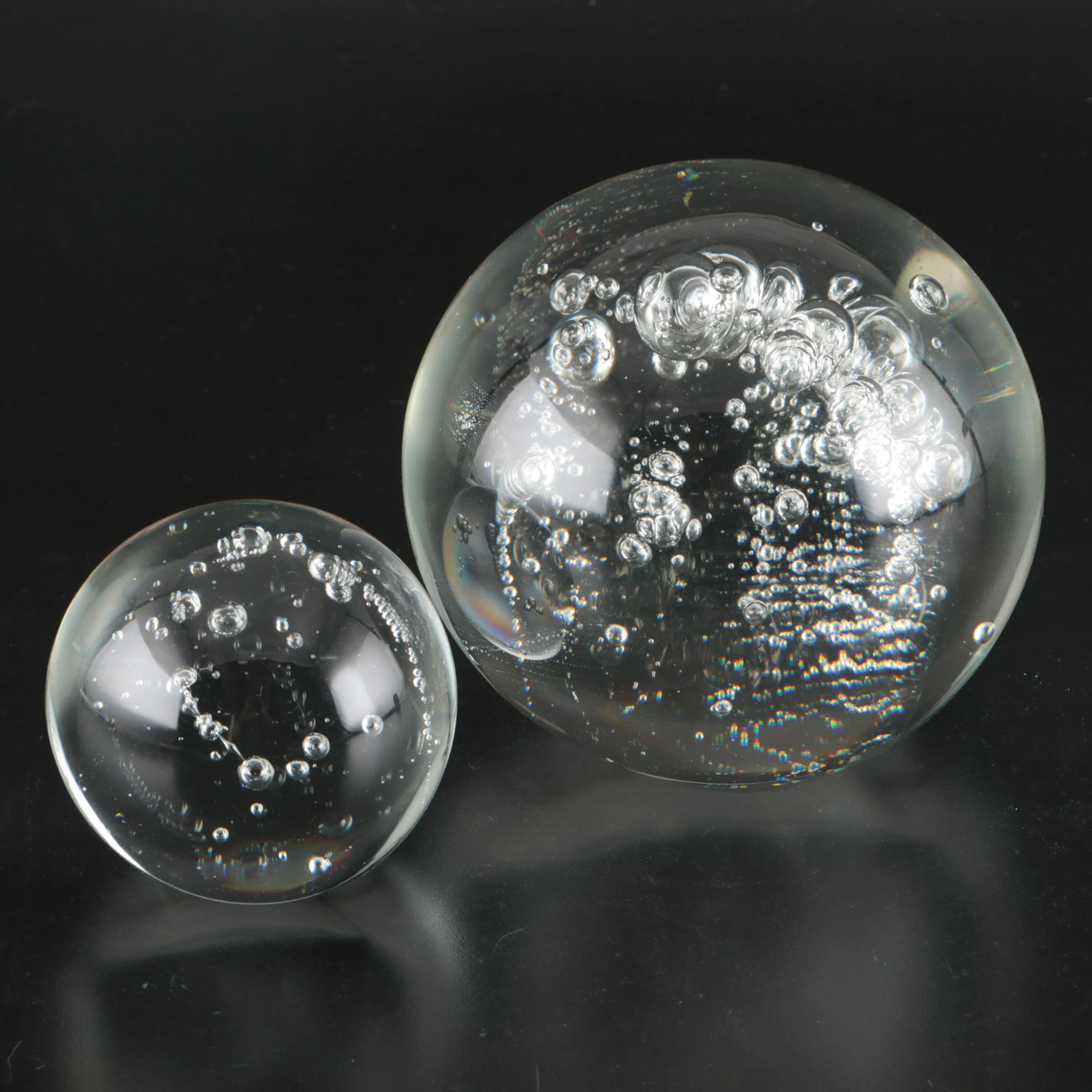Mexican Random Bubble Blown Glass Paperweights