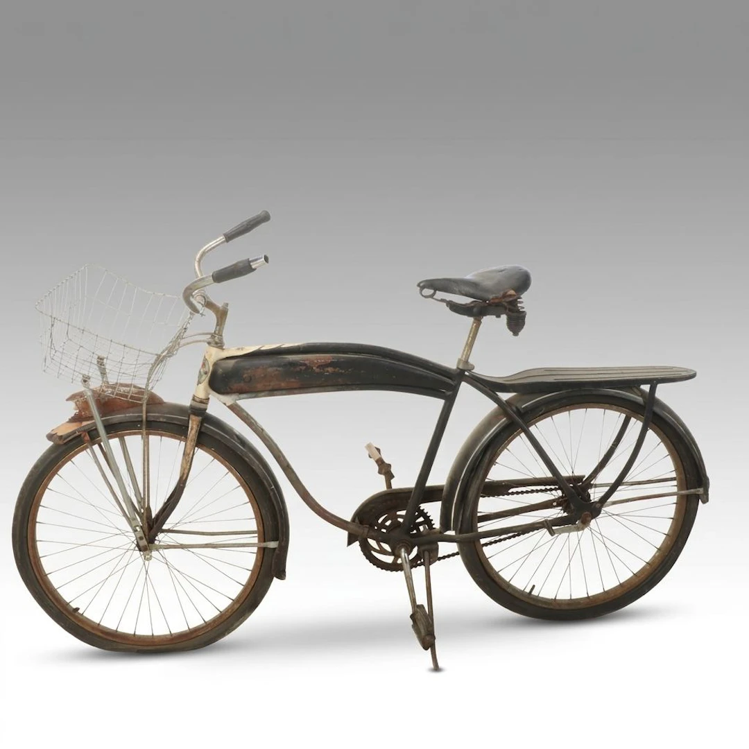 Rollfast Cruiser Bicycle with Wire Basket, Mid-20th Century