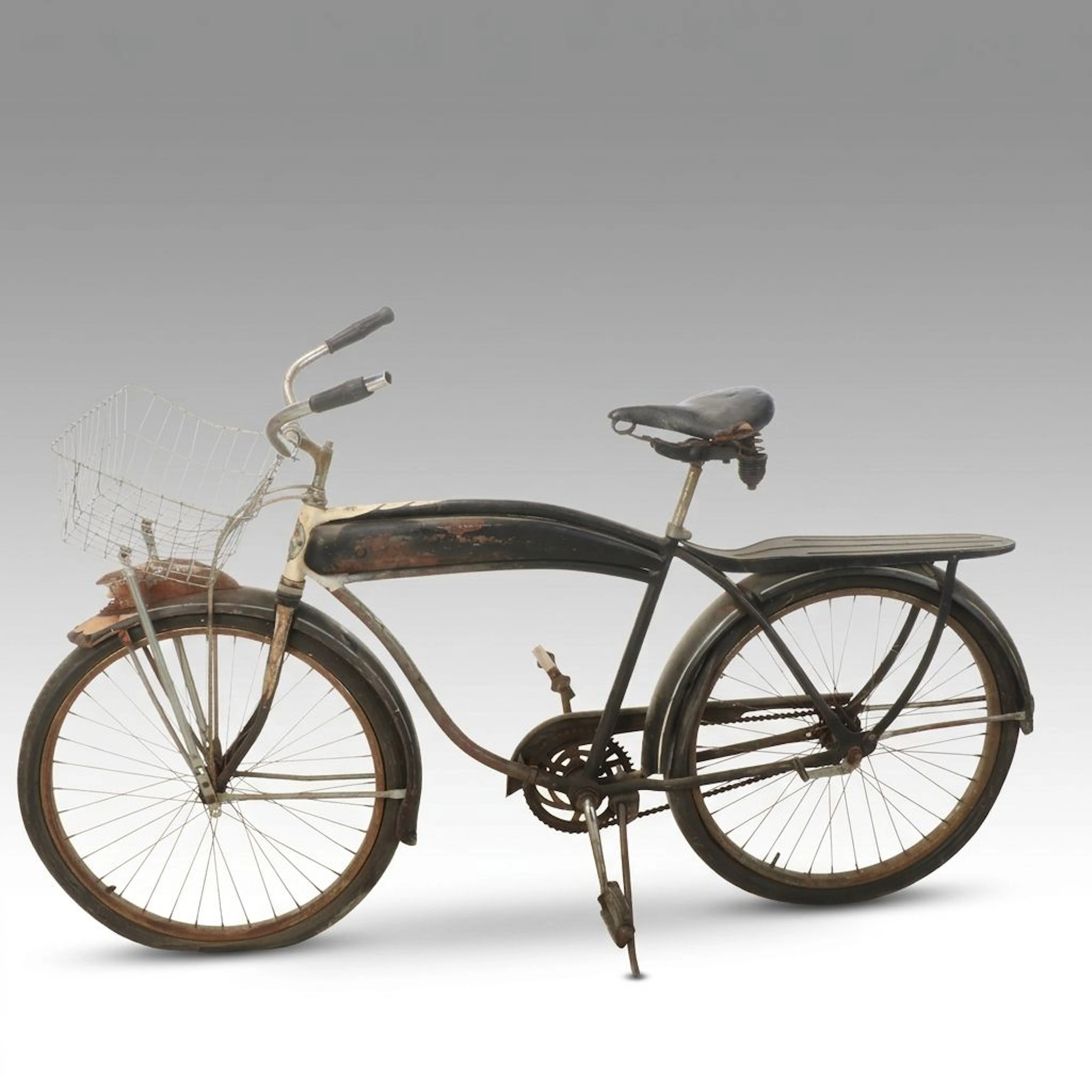 Rollfast Cruiser Bicycle with Wire Basket, Mid-20th Century