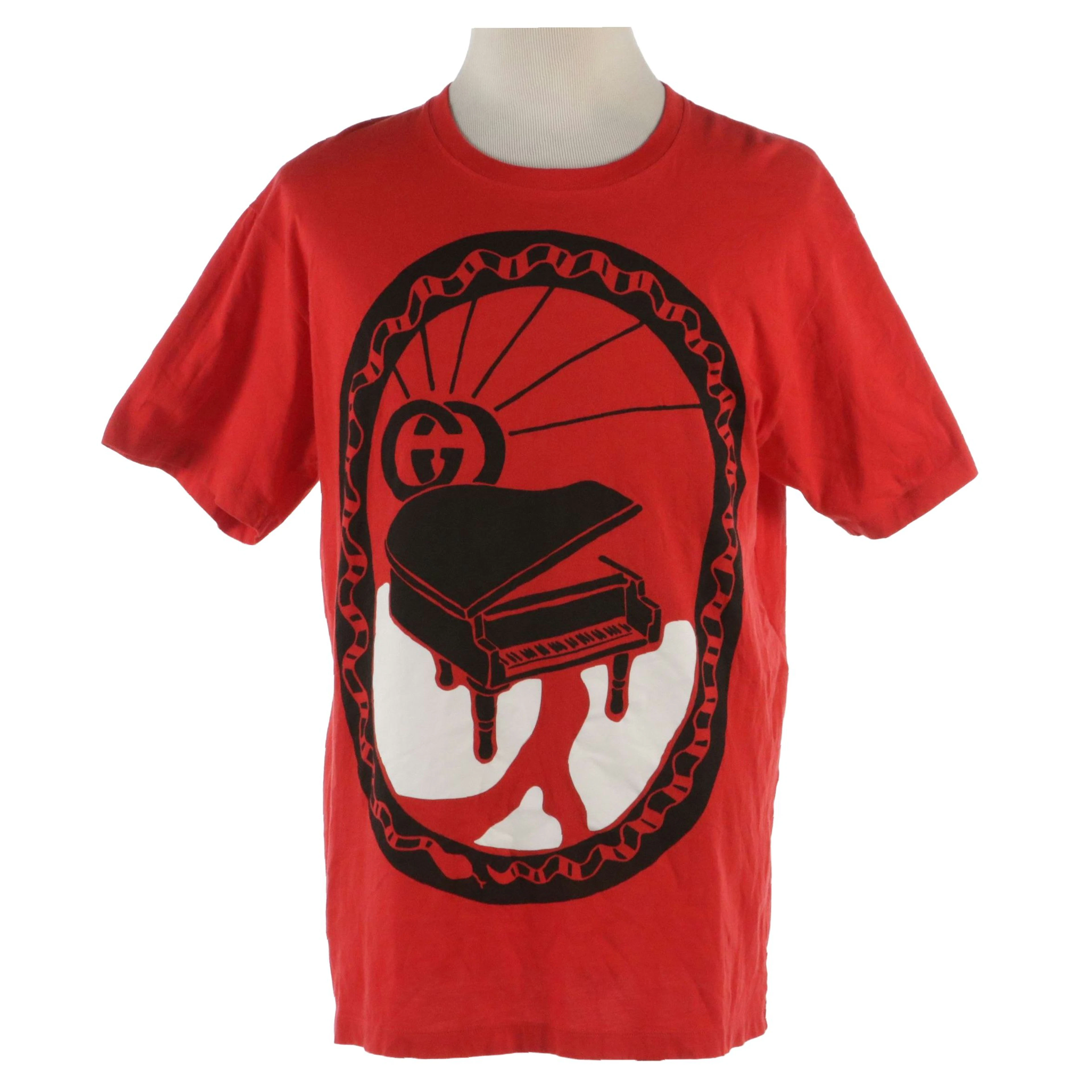 Men's Gucci King Snake and G Piano Graphic Cotton T-Shirt