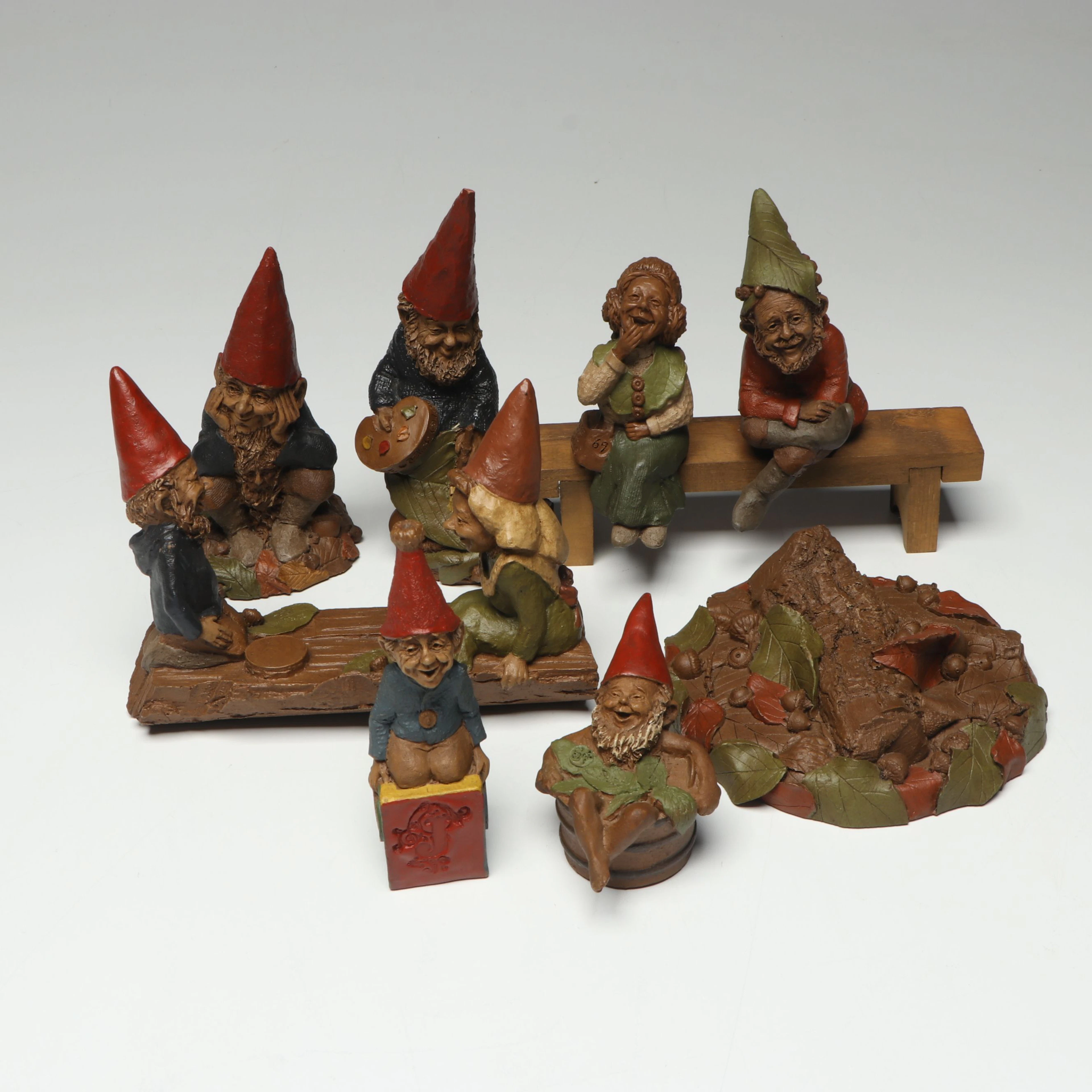 Tom Clark "Padre," "Madre" and "Claude" with More Decorative Gnomes