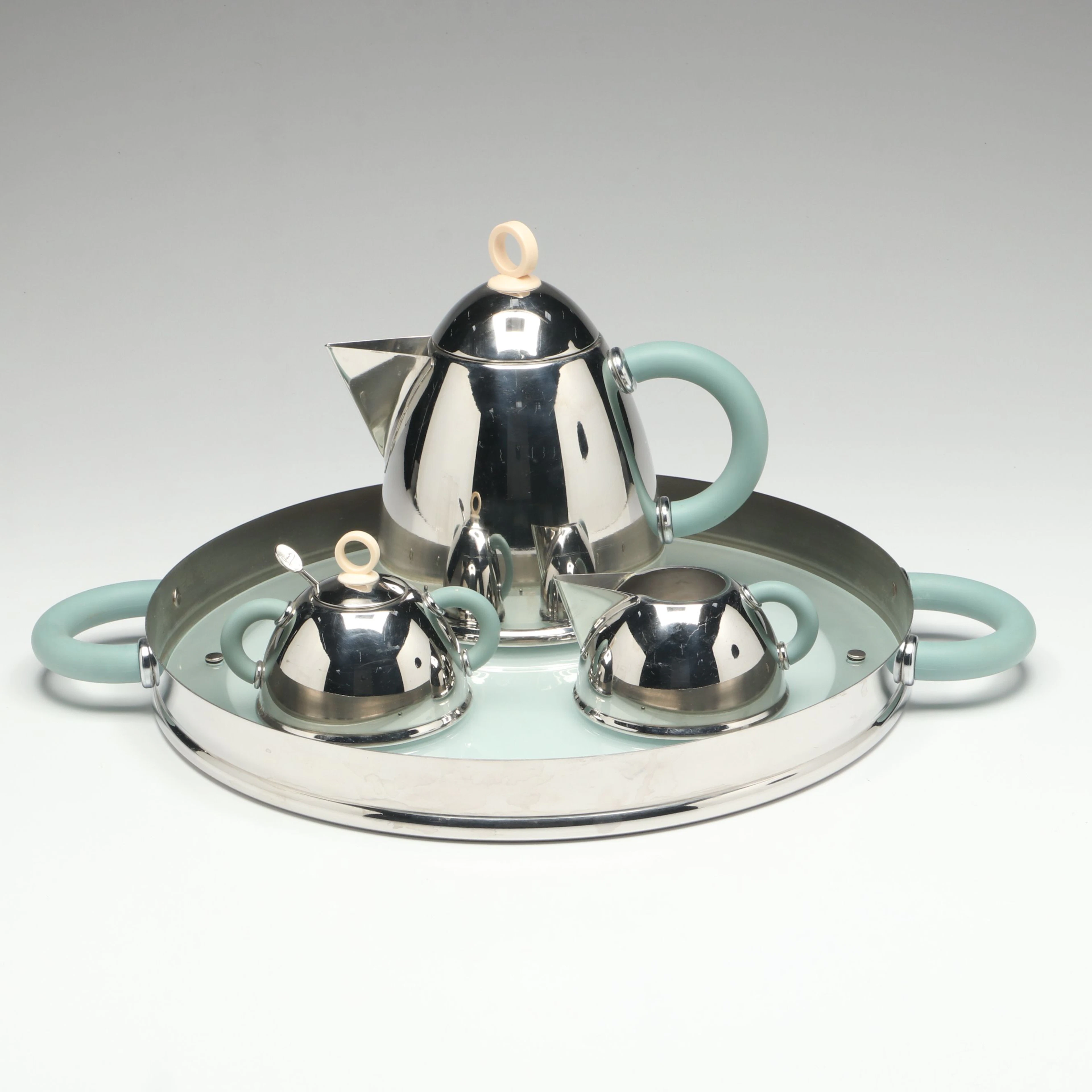 Michael Graves MCM Stainless Steel Teapot with Matching Accessories