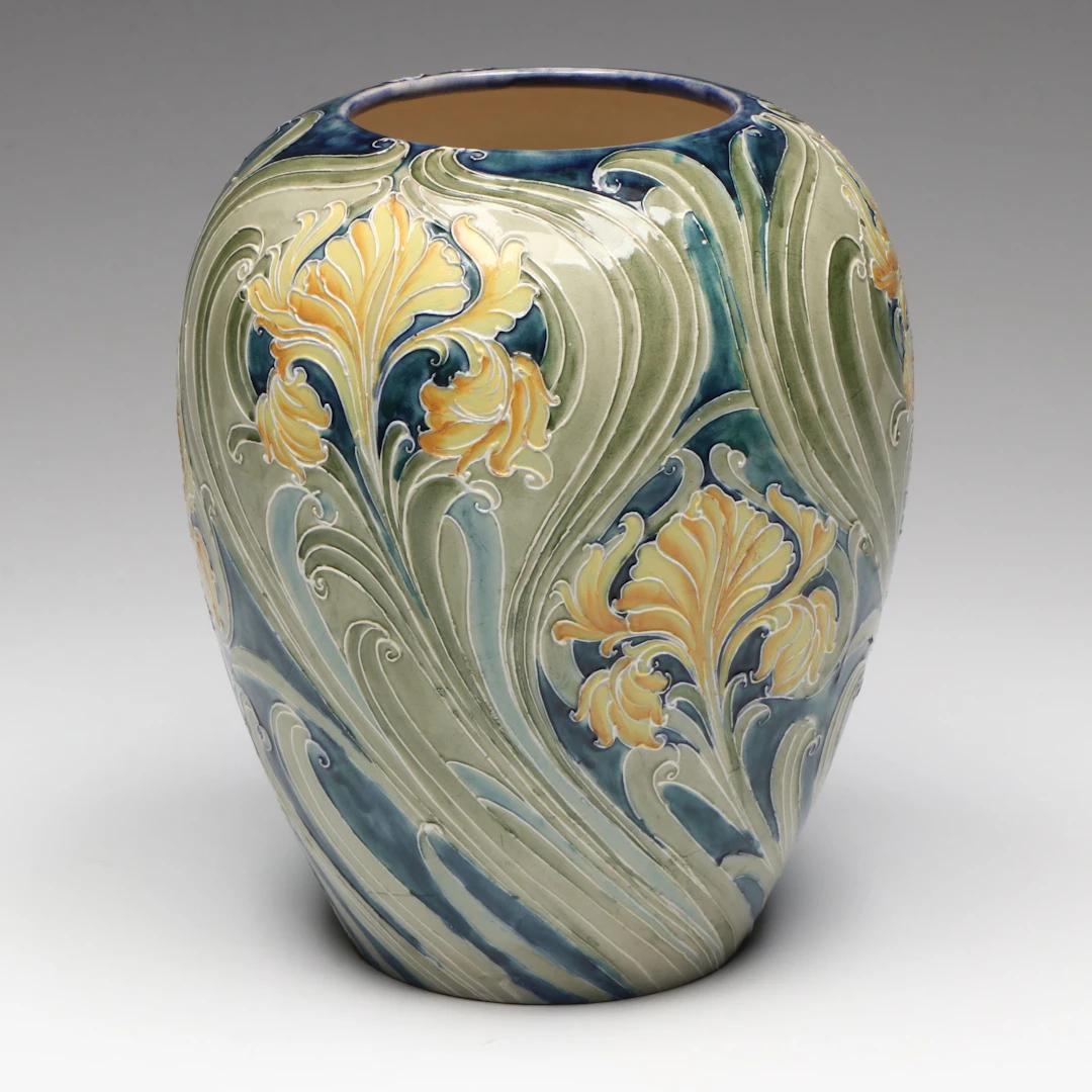 Antique Moorcroft Floral Art Nouveau Vase, Early 20th Century