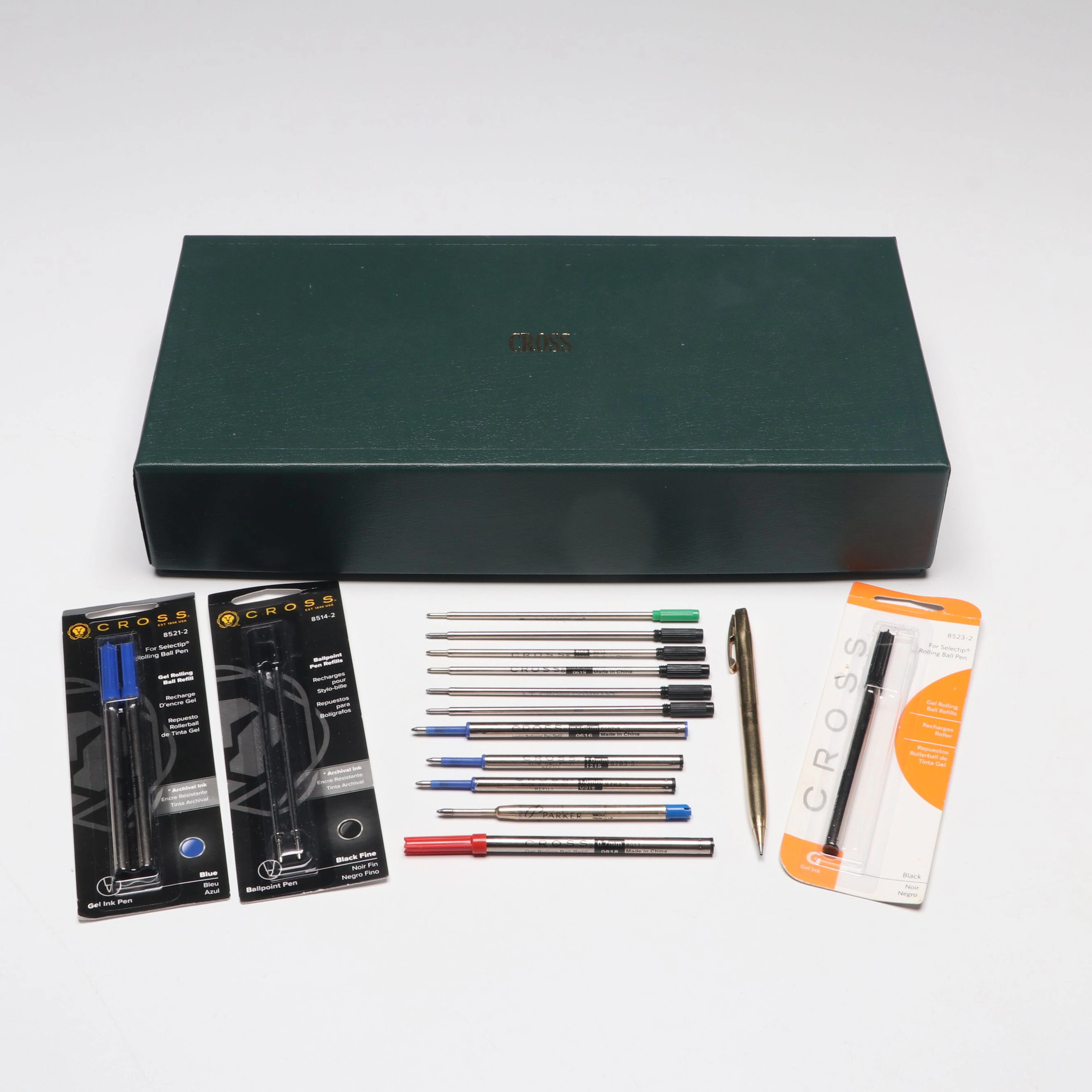 Cross 10K Gold Pen and Pencil with Pen Holder, Ink Refills and Other Pen