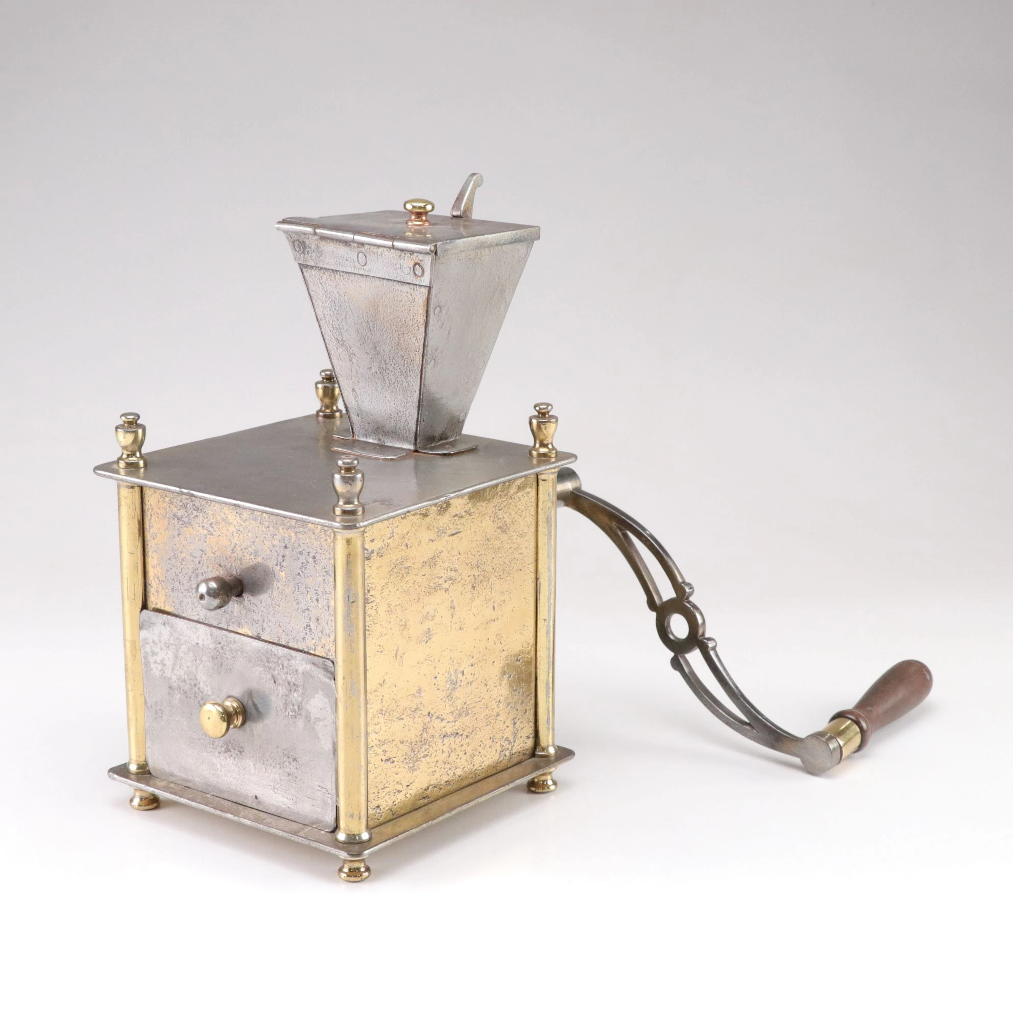 Manual Box Style Coffee Grinder, Late 19th to Early 20th Century