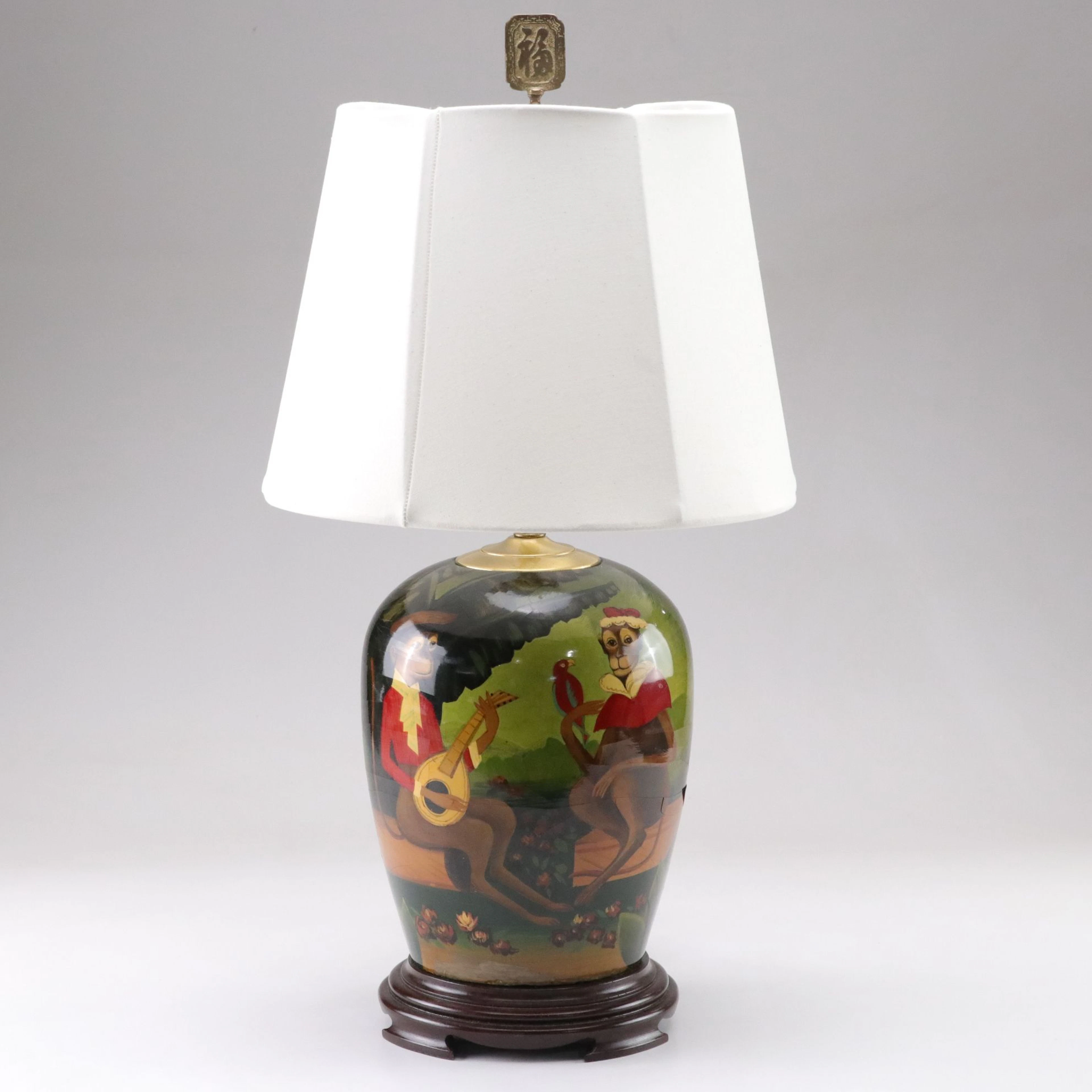 Monkey Vase Ceramic Table Lamp