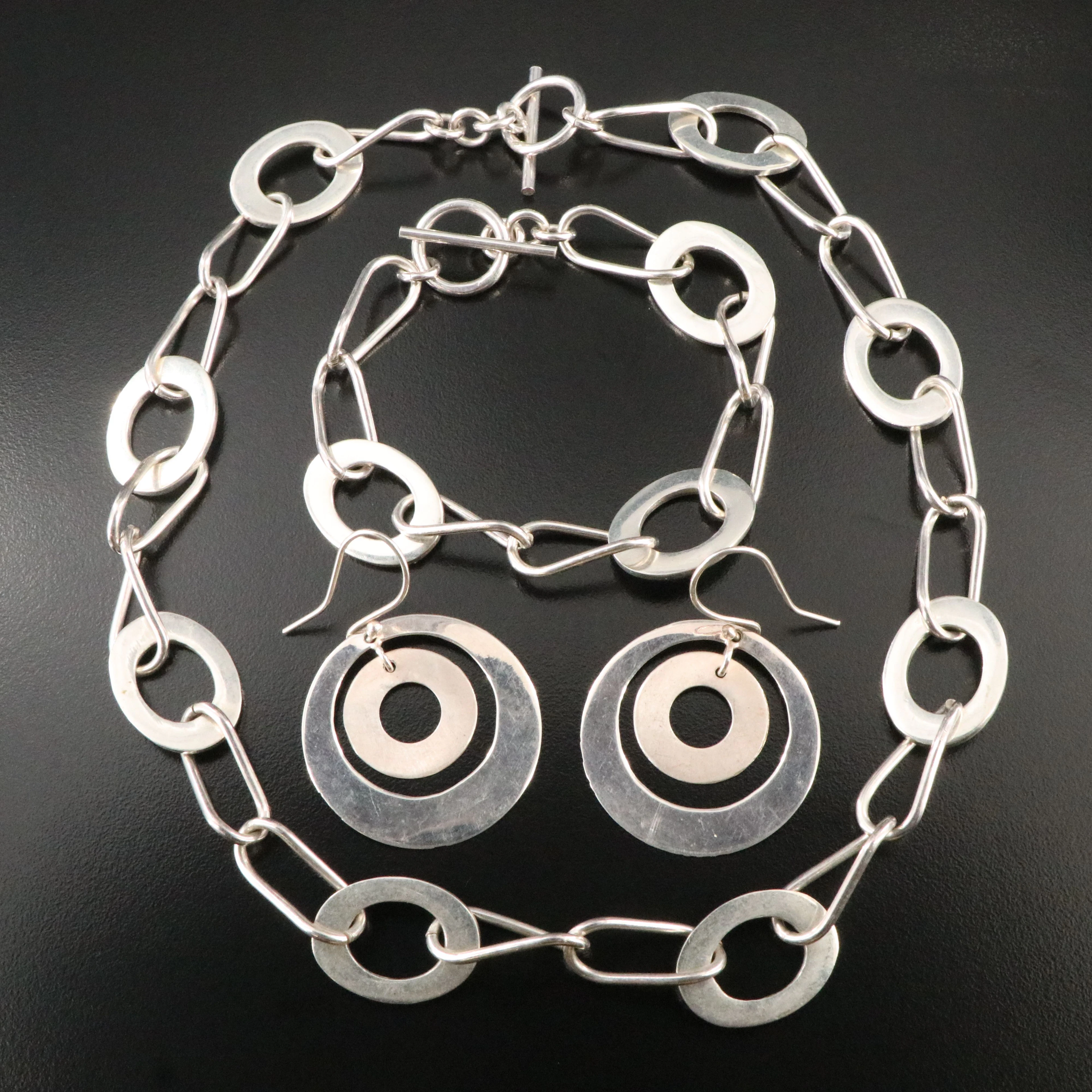 Sterling Necklace and Bracelet Set with Complimentary Earrings