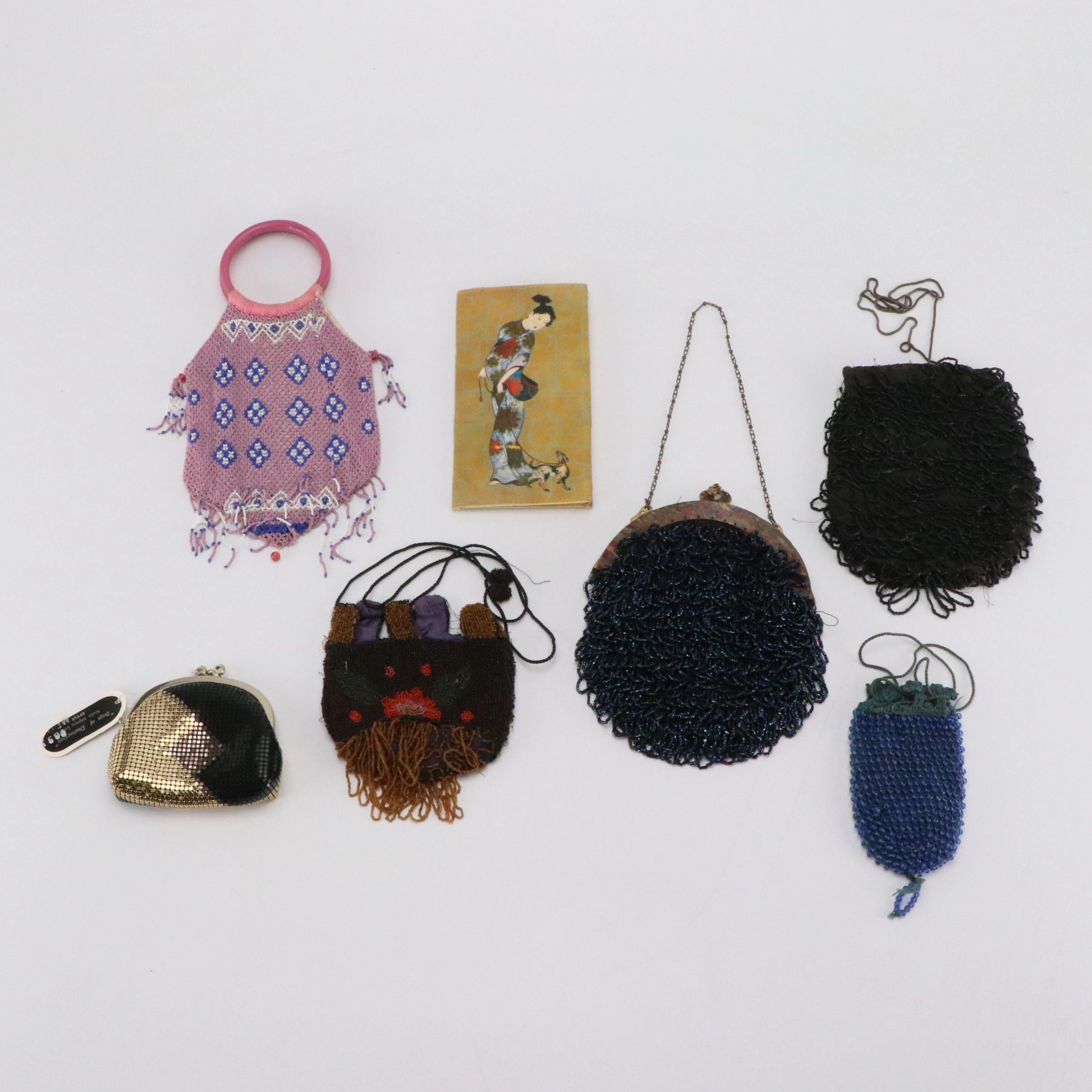 Art Deco Swirl Resin Frame Bead Bag, Japanese Rice Paper Wallet, and More