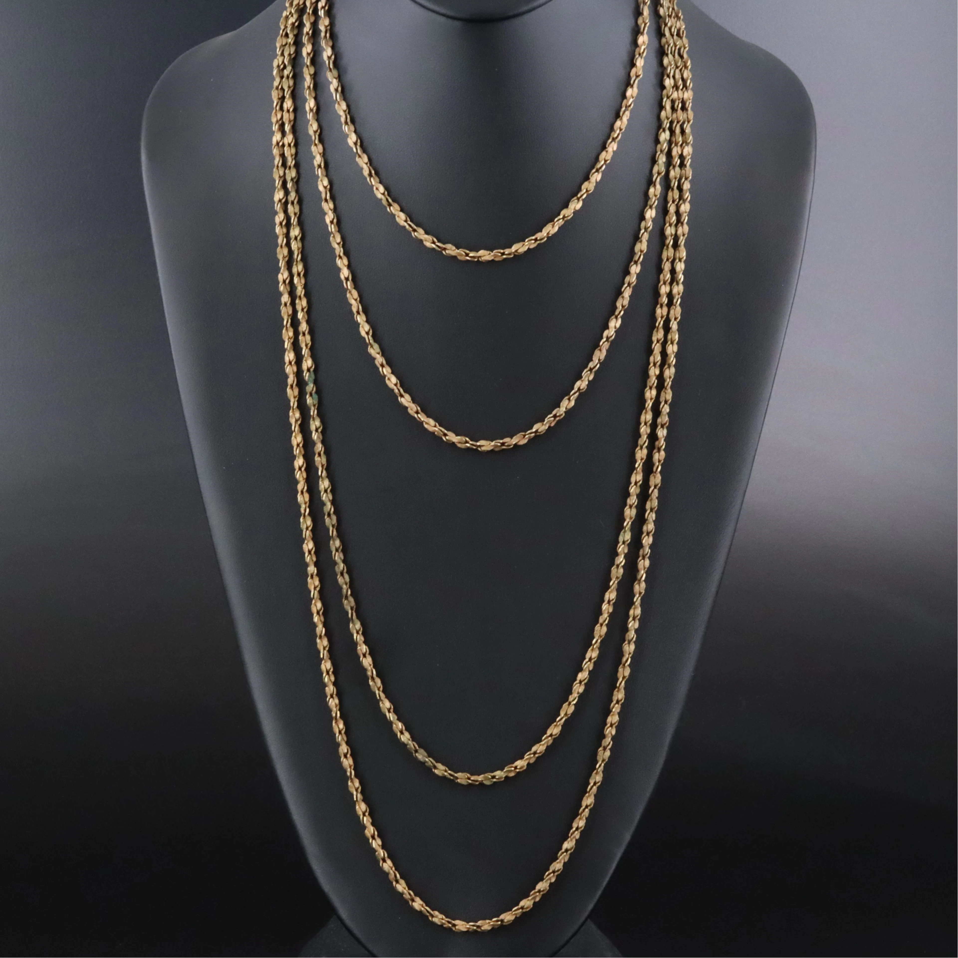 Miriam Haskell Fancy Chain Necklaces, 1970s