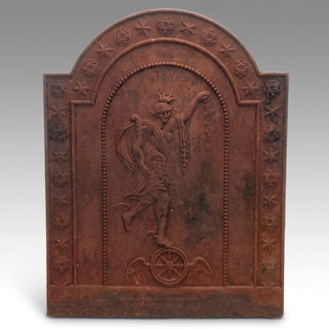 Neoclassical Relief of Fortuna Metal Fireplace Fireback