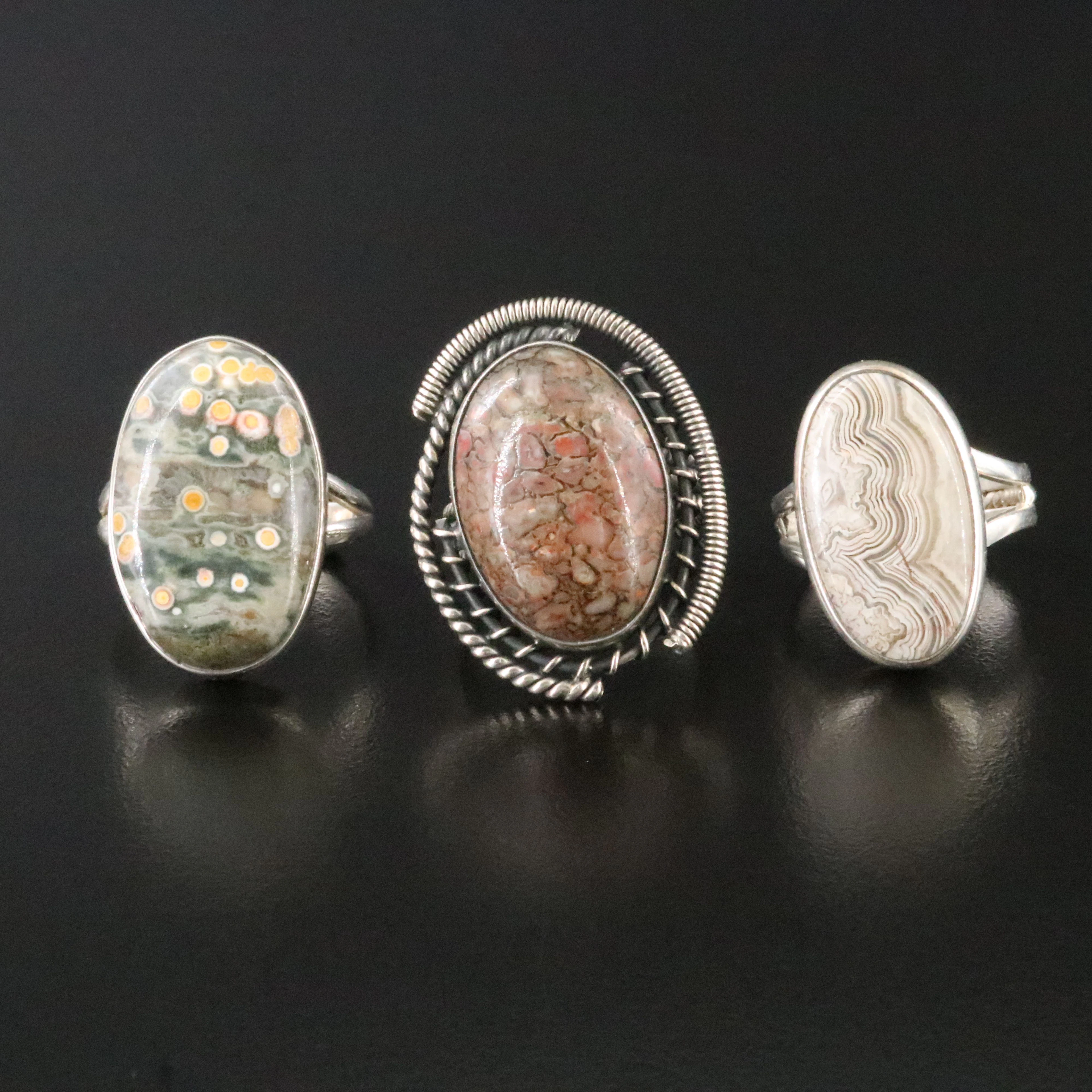 Sterling Agate Ring Collection