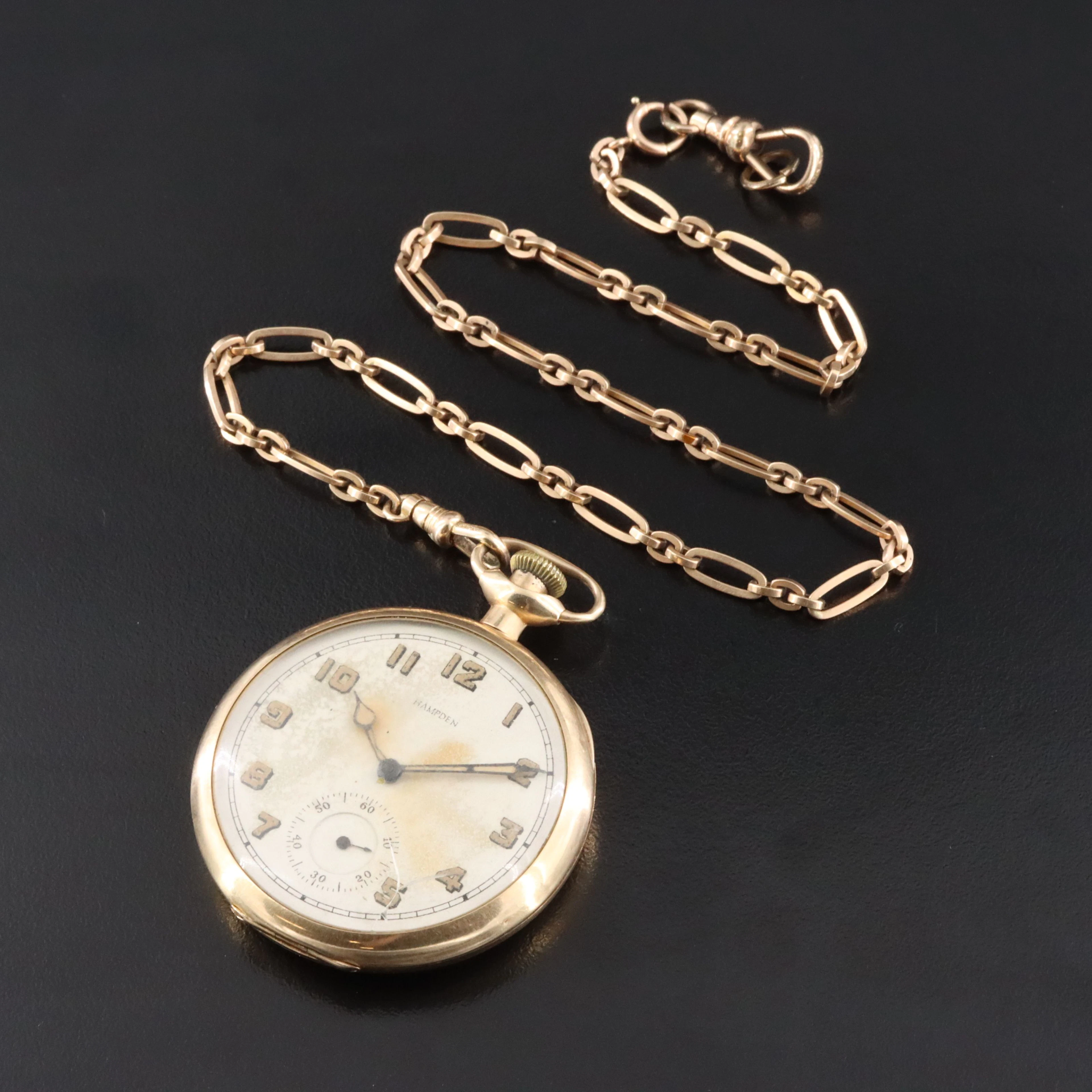 Hampden 14K Pocket Watch with 10K Fob