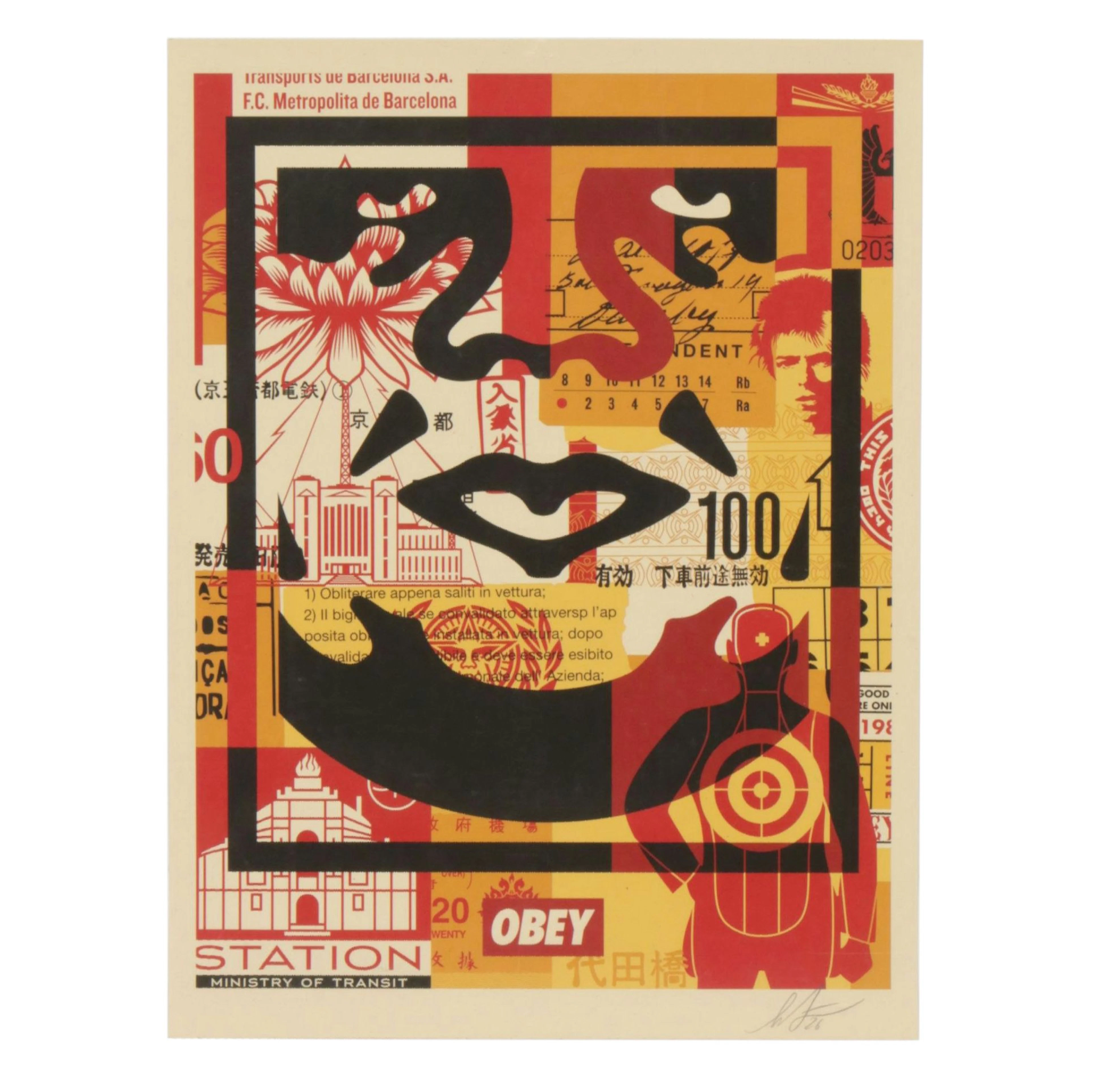 Shepard Fairey "Face Collage" Offset Lithograph, 2026