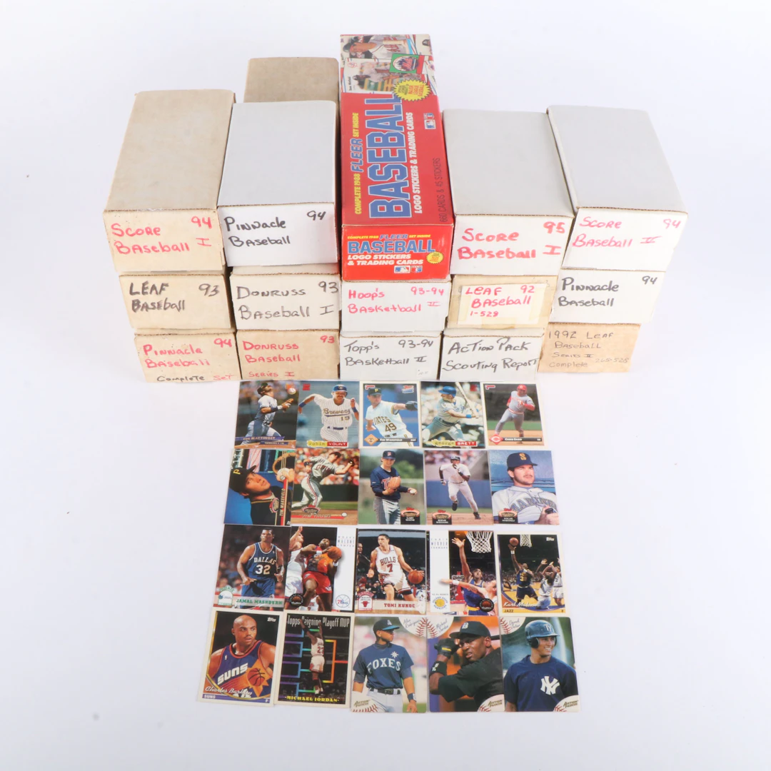 Stadium Club with Other Sports Cards Featuring Derek Jeter and Michael Jordan