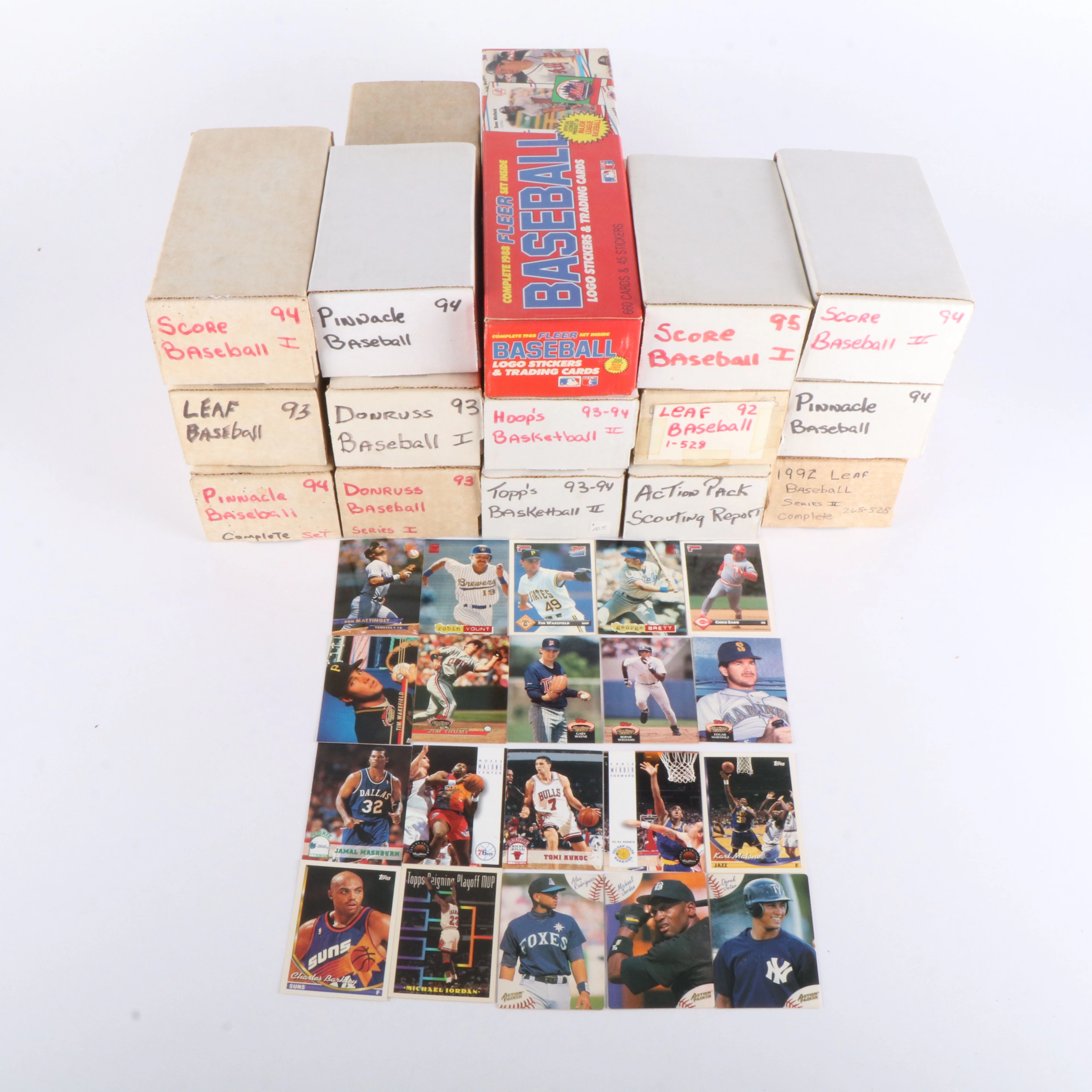 Stadium Club with Other Sports Cards Featuring Derek Jeter and Michael Jordan