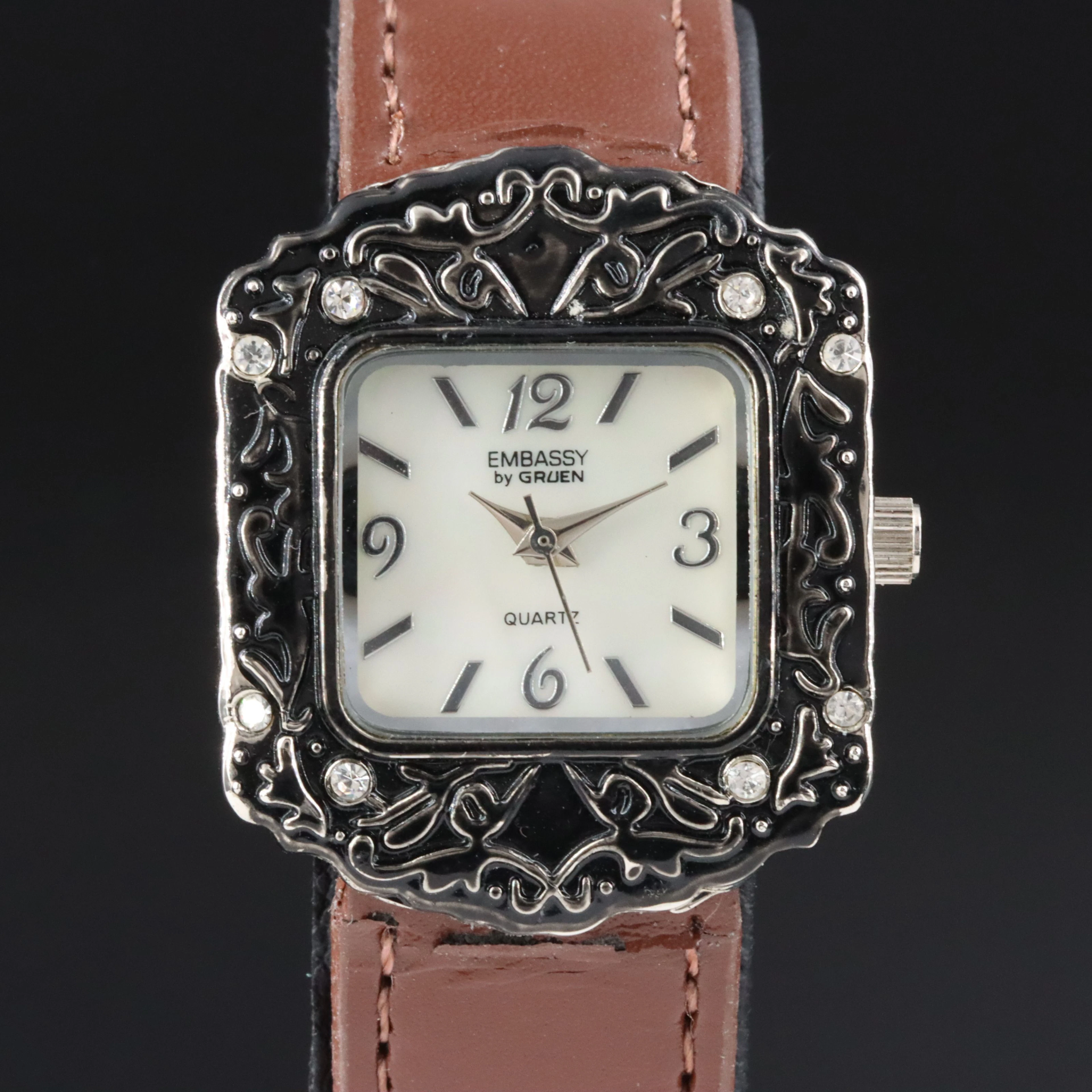 Embassy By Gruen Gemstone Quartz Watch #Gem231BL
