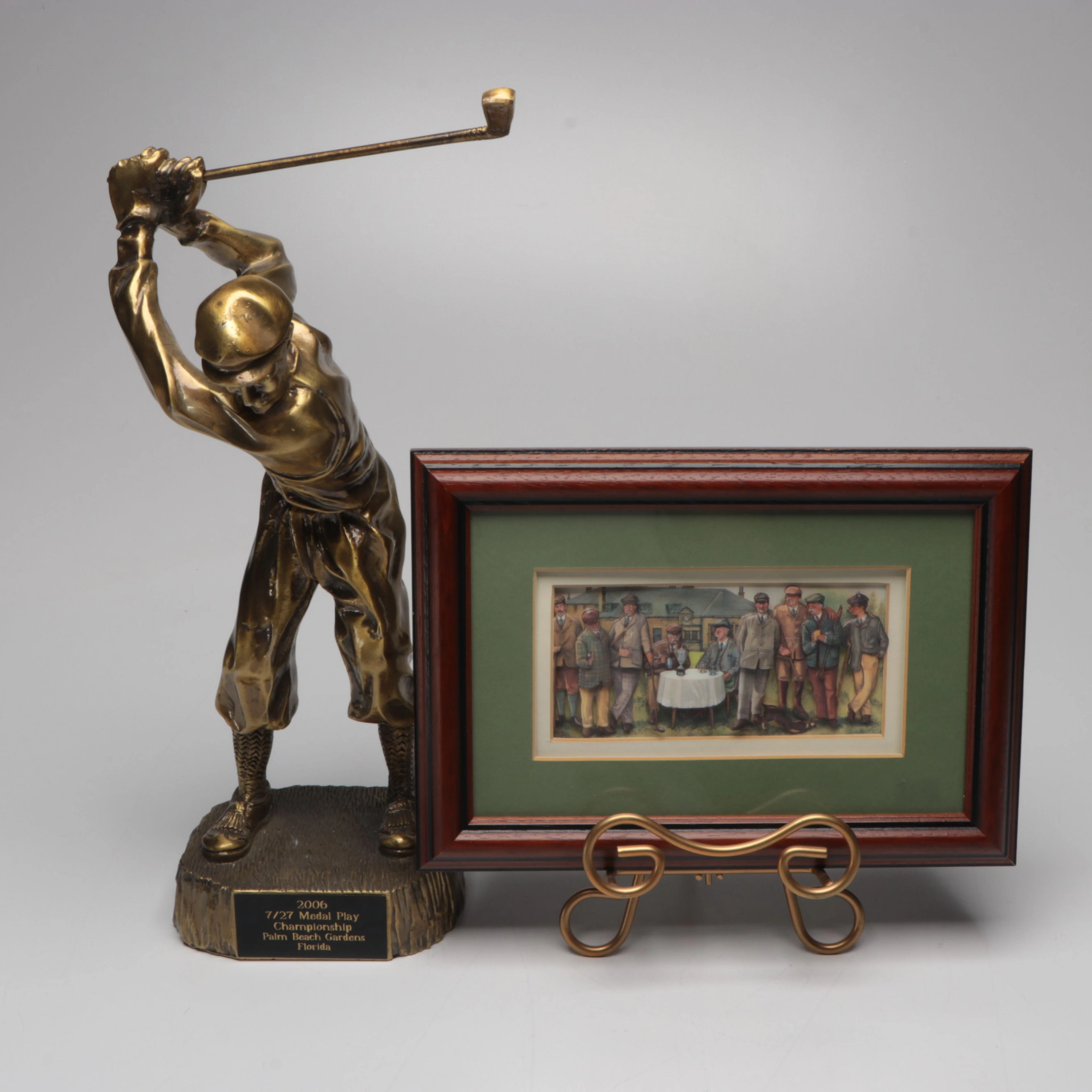 Palm Beach Gardens Golf Trophy with Framed Print