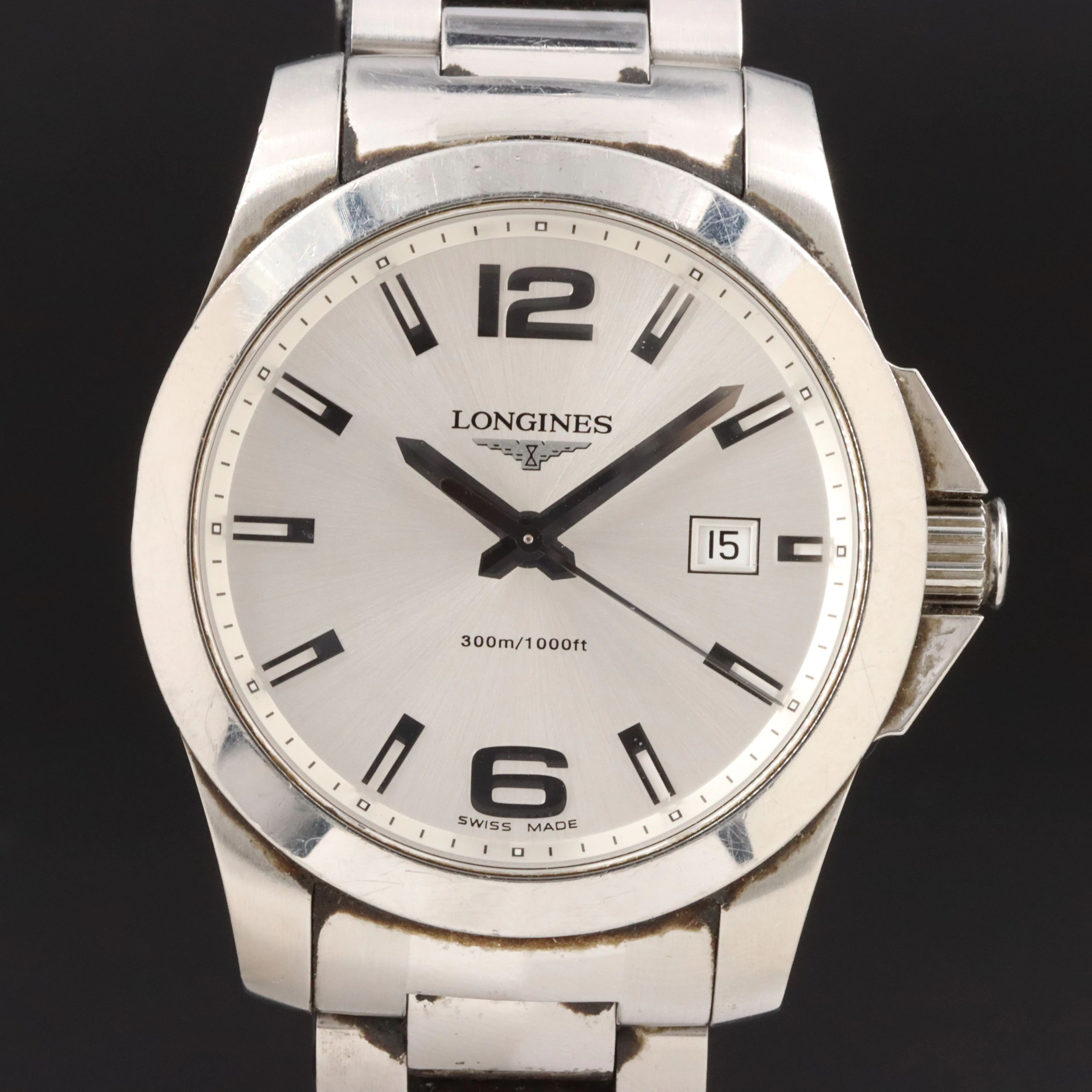 Longines Conquest Stainless Steel Swiss Quartz Watch # L3.659.4