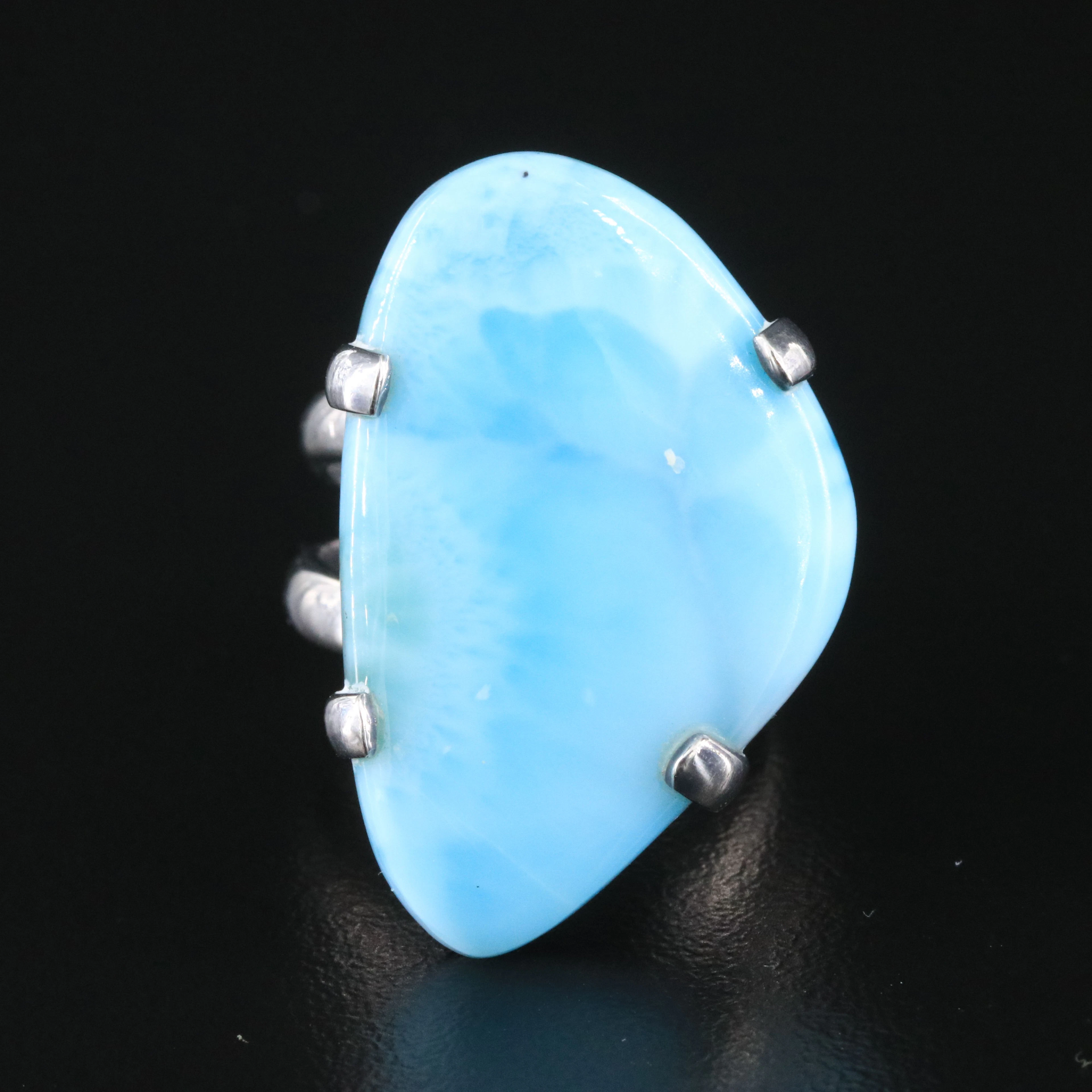Sterling Larimar Ring