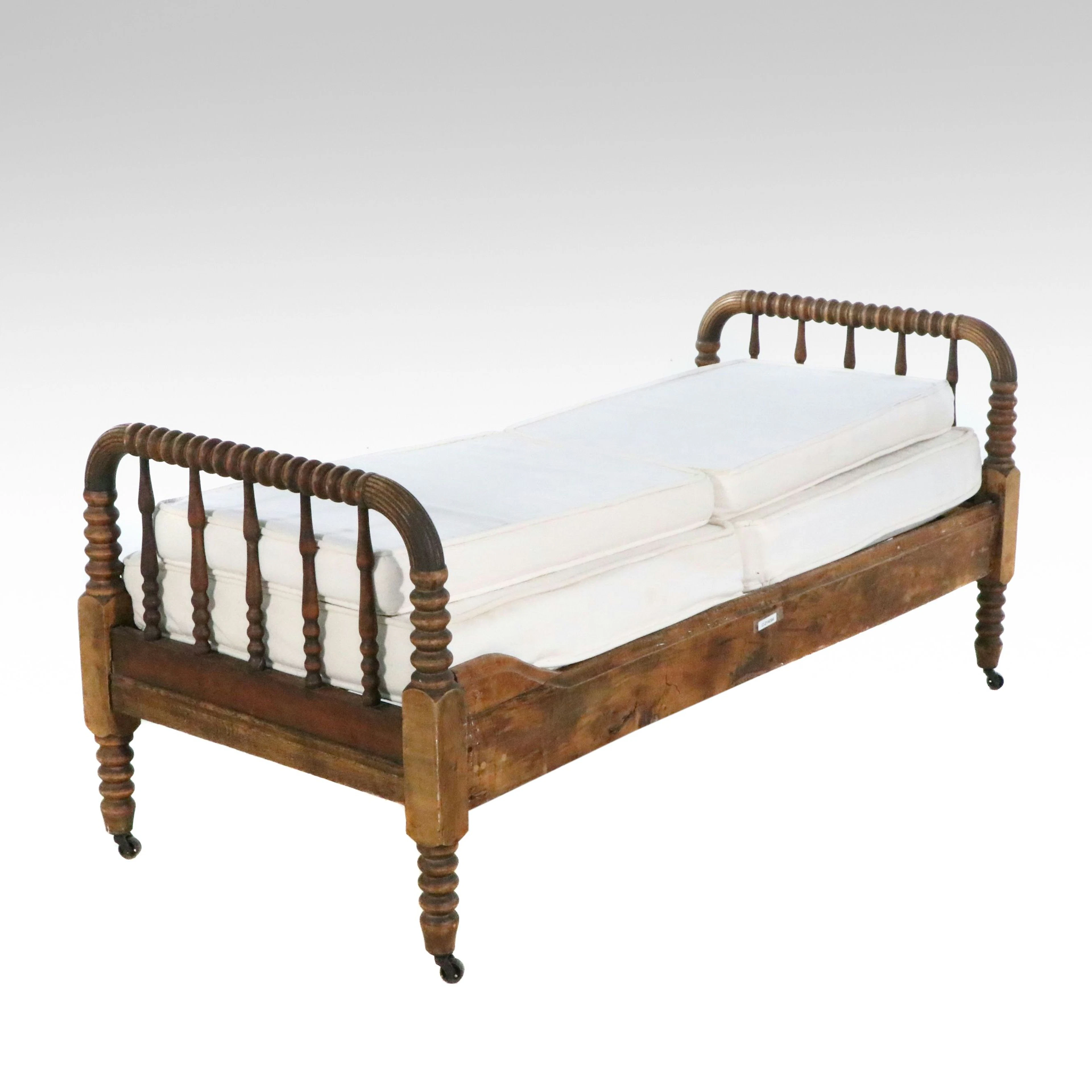 Jenny Lind Style Spool Turned Wood Bed Frame, 19th Century