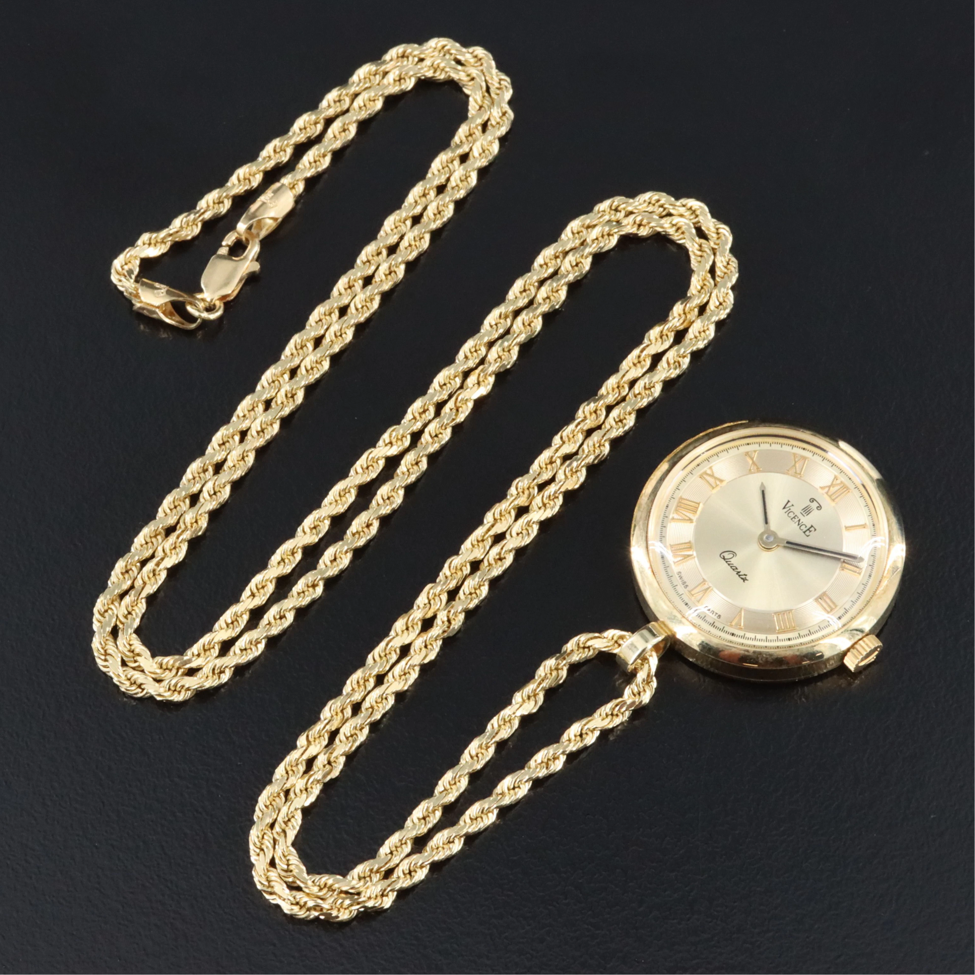 VicencE Italy 14K - Milor Swiss Quartz Pendant Watch