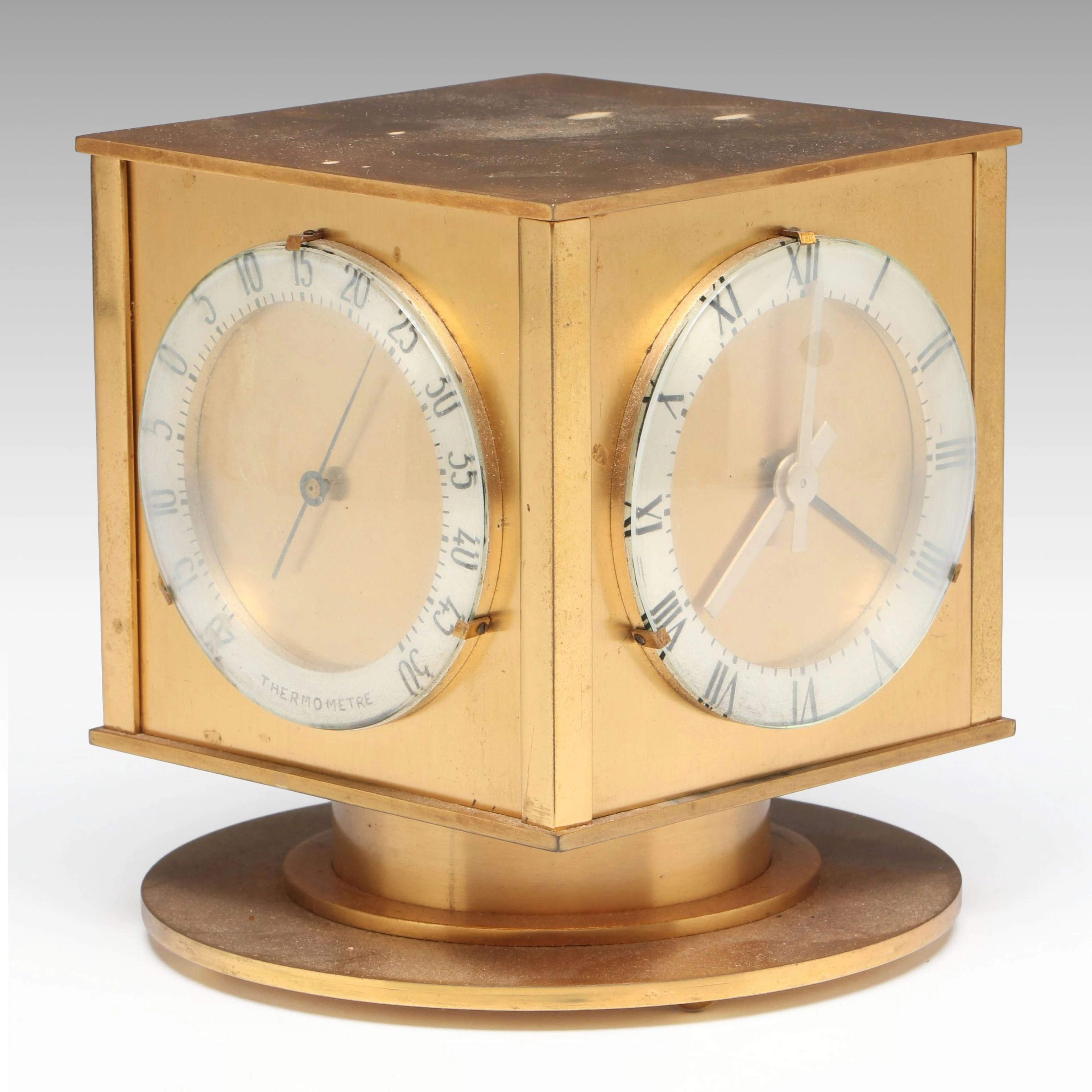 The Golden Tankard Ltd Brass Rotating Desk Weather Station, Mid to Late 20th C.