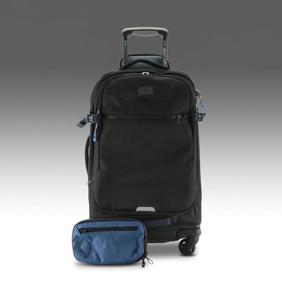 Eagle Creek Four-Wheeled Suitcase and Alpaka Travel Pouch in Nylon