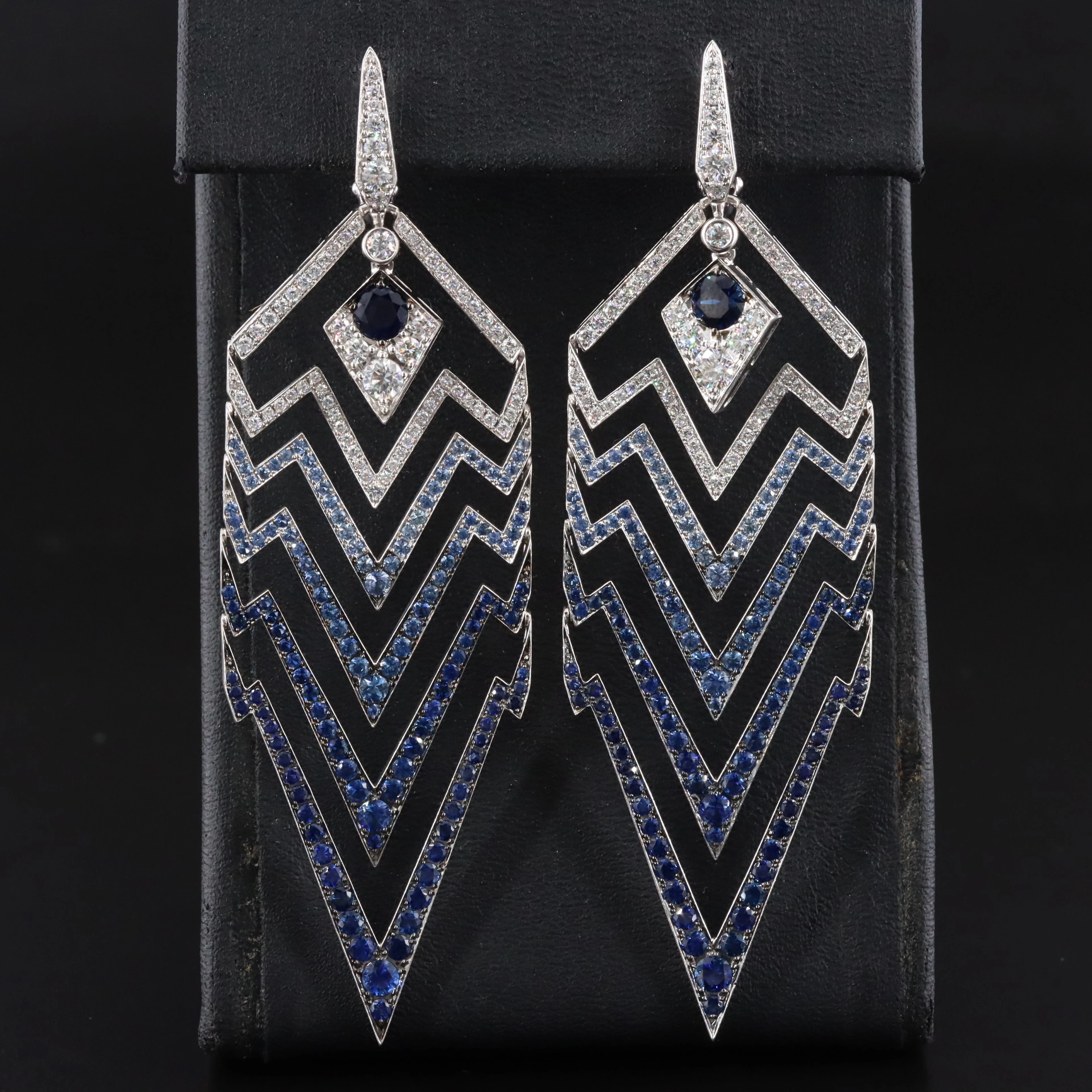 Stephen Webster 18K Sapphire and Diamond Lady Stardust Earrings with Enhancers