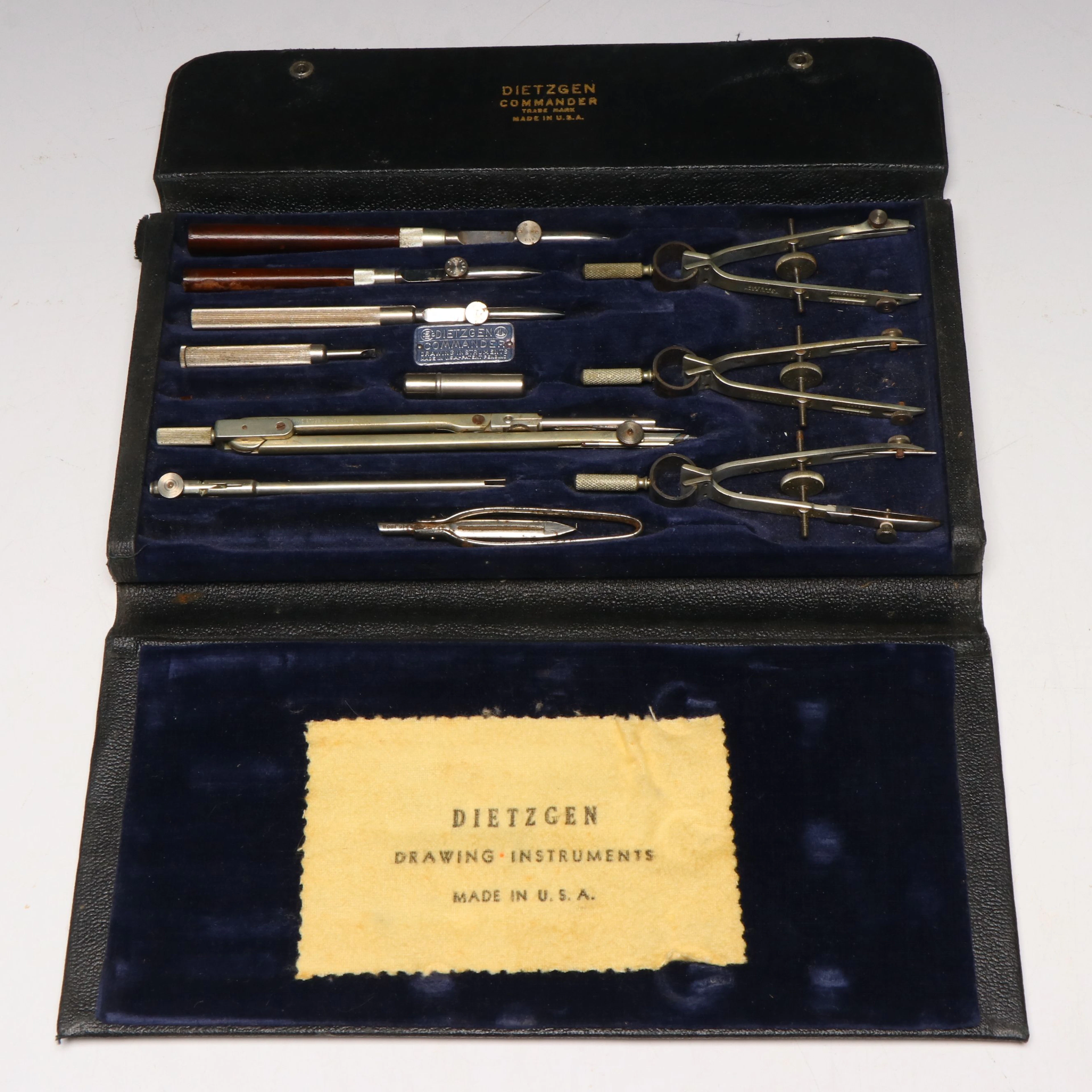 Dietzgen "Commander" Drafting and Drawing Instrument Set, Mid-20th C.