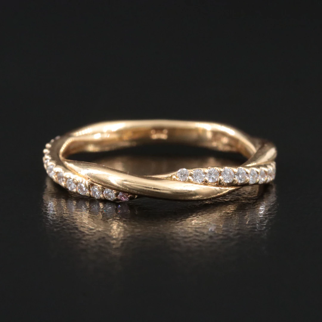 18K Diamond Twist Band