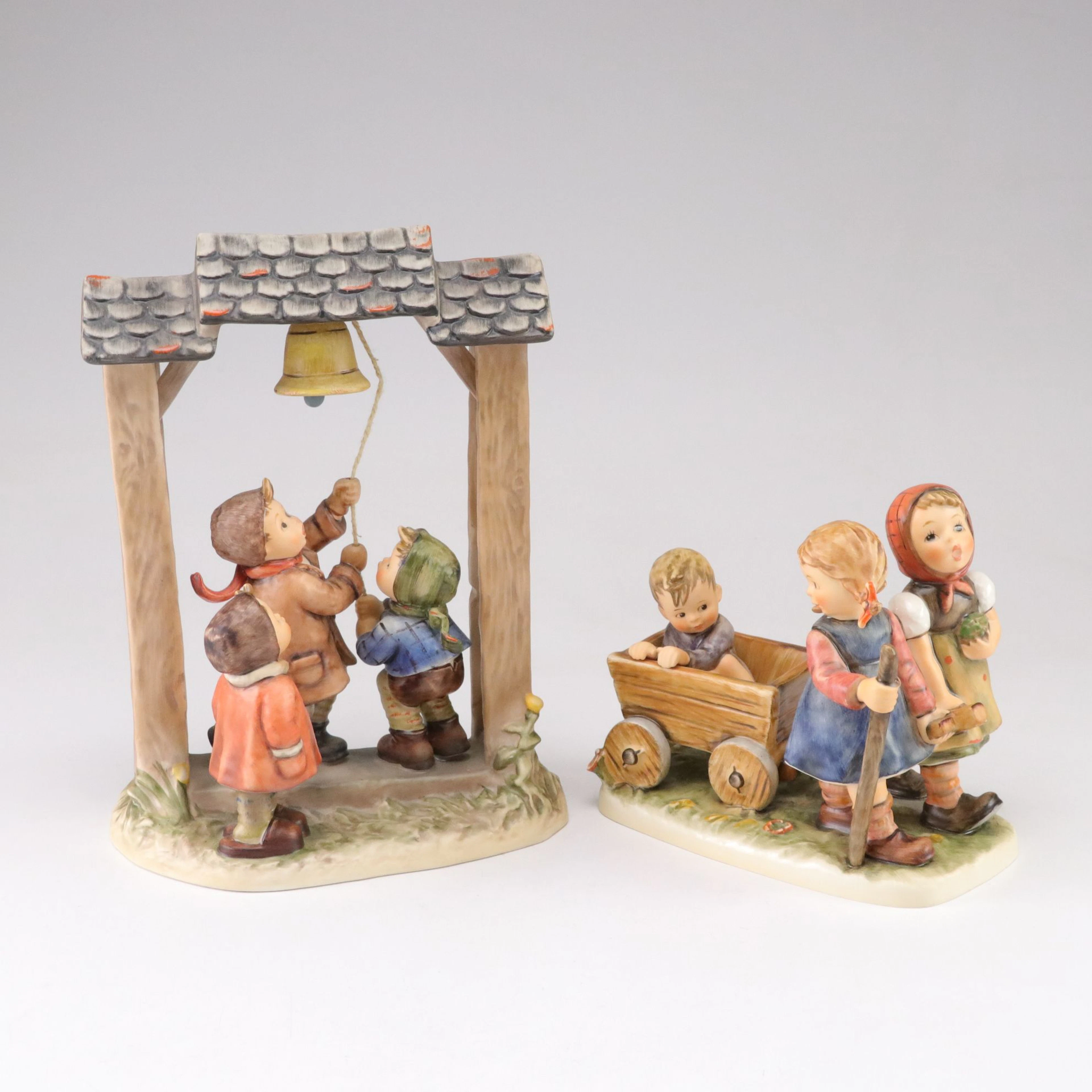 Goebel "Let's Tell the World" and "Pleasant Journey" Porcelain Hummel Figurines