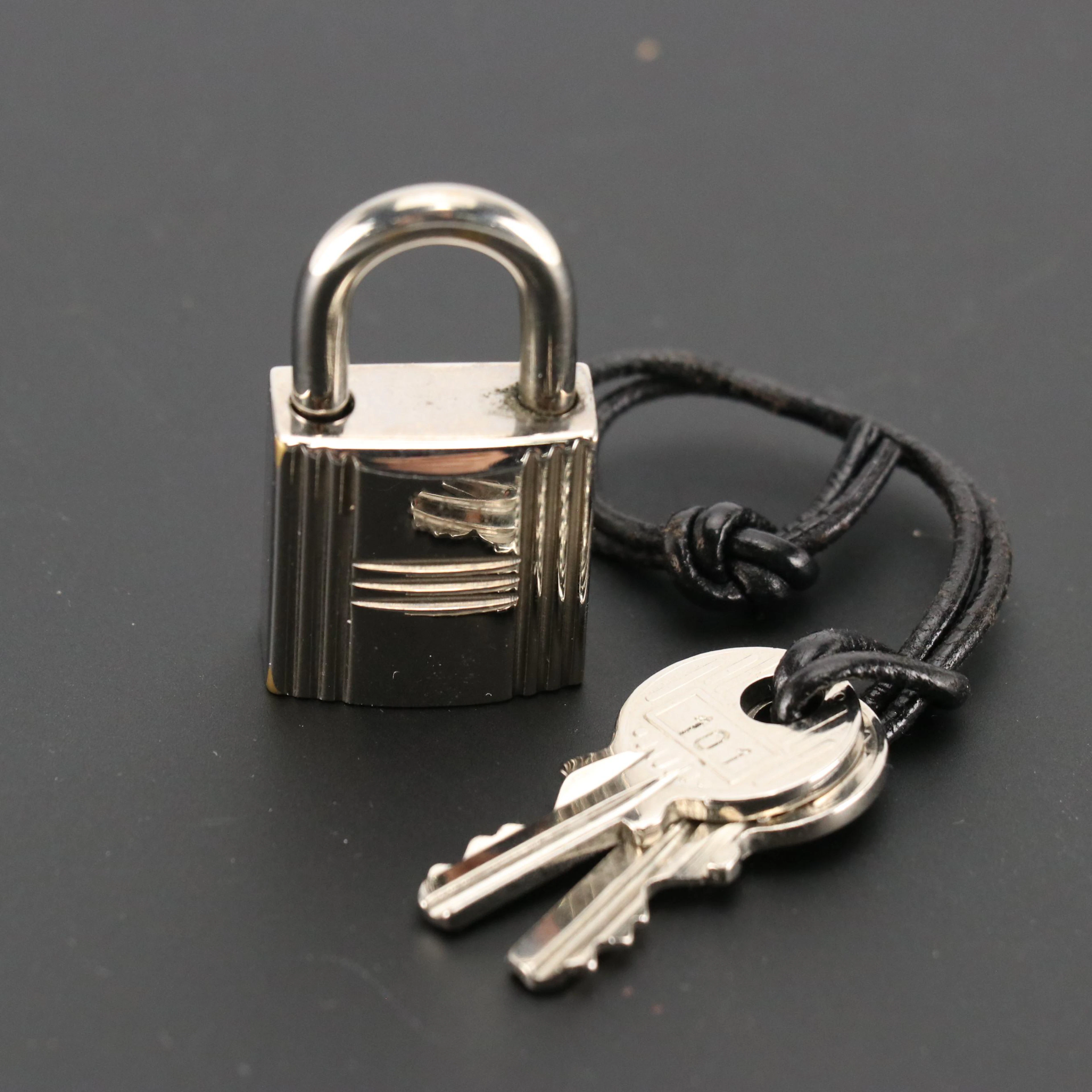 Hermès Palladium Plated Keys and Padlock