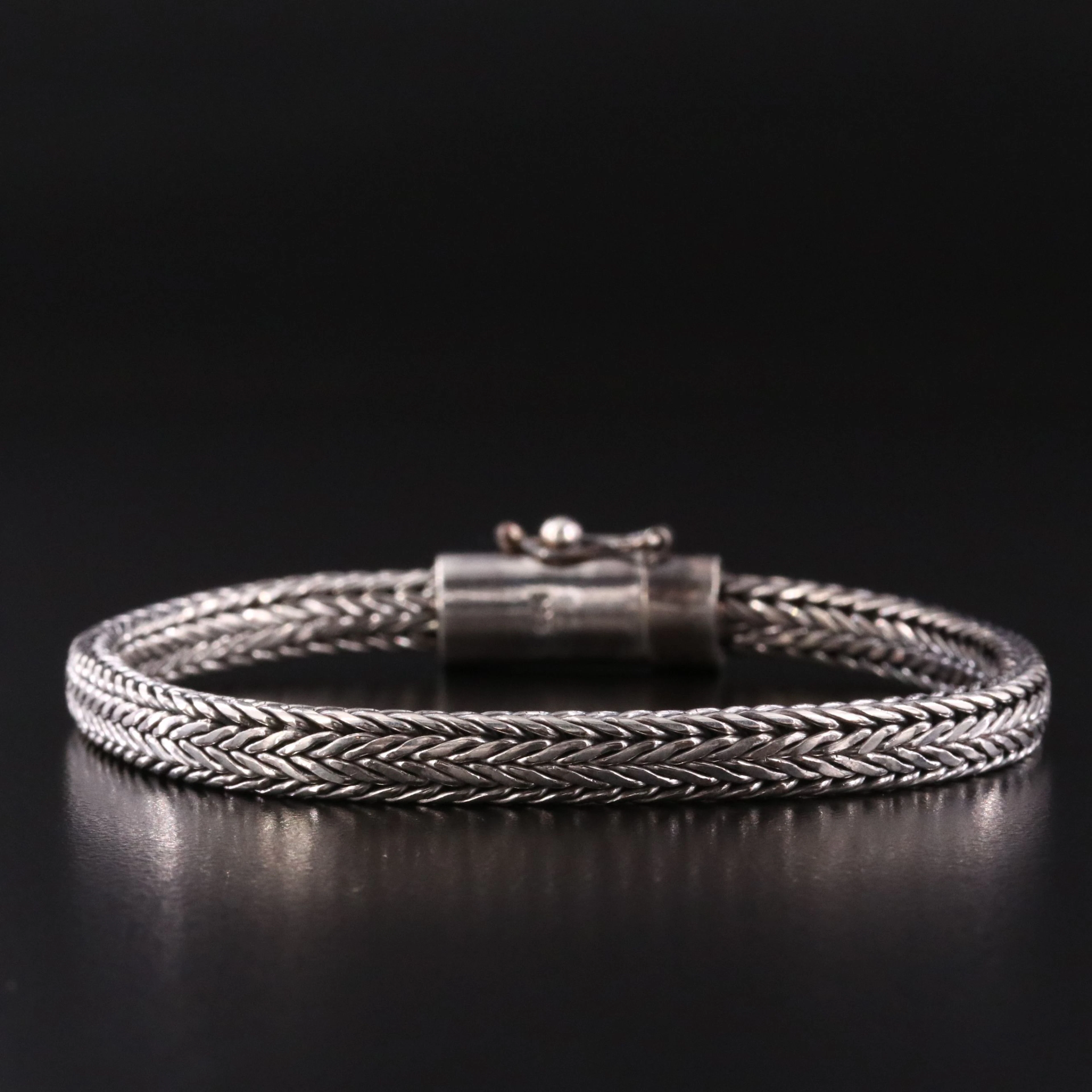 Sterling Oval Foxtail Link Bracelet