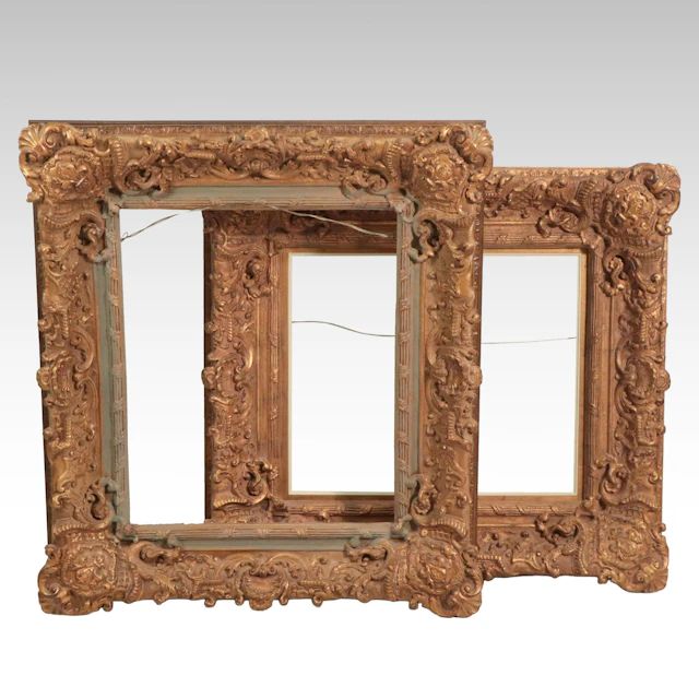 Victorian Baroque Revival Style Gilded Molded Plaster Frames