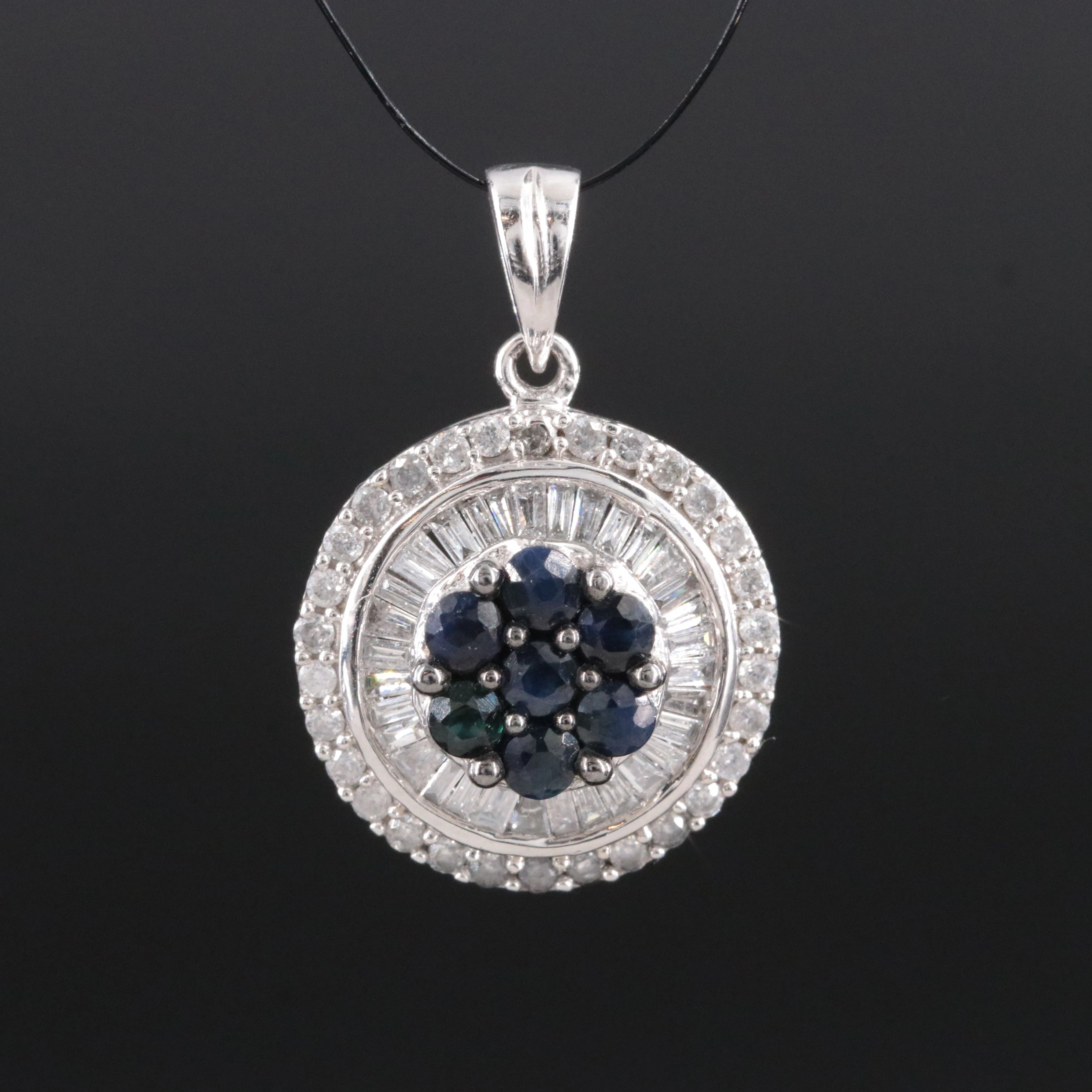 14K Sapphire and Diamond Ballerina Pendant