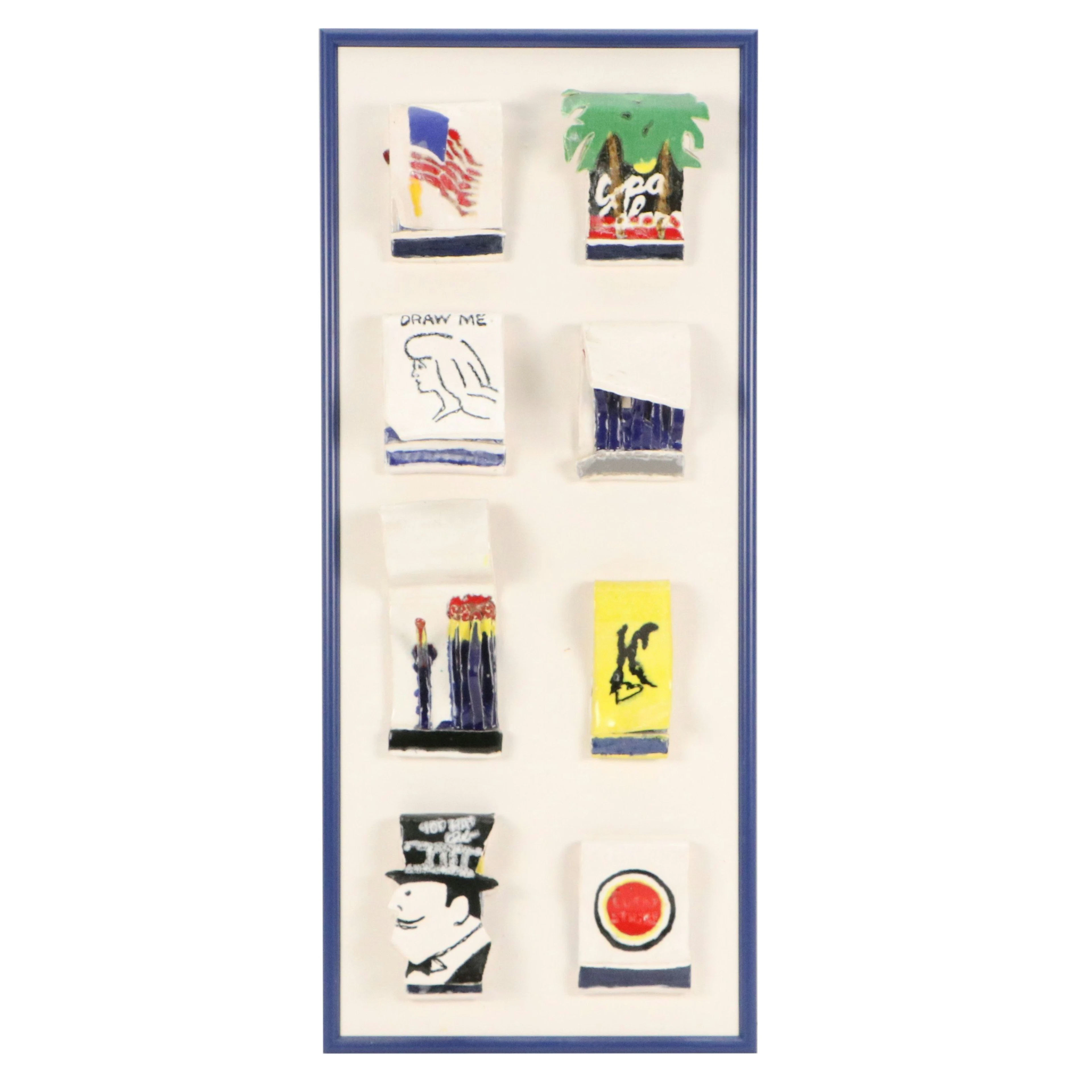 Set of Glazed Ceramic Matchbook Sculptures