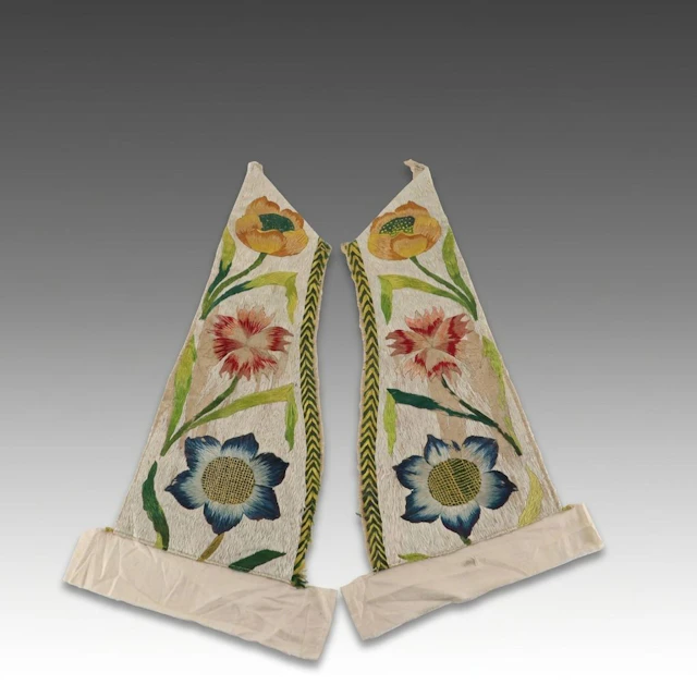 Antique English Silk Embroidered Waistcoat Panels