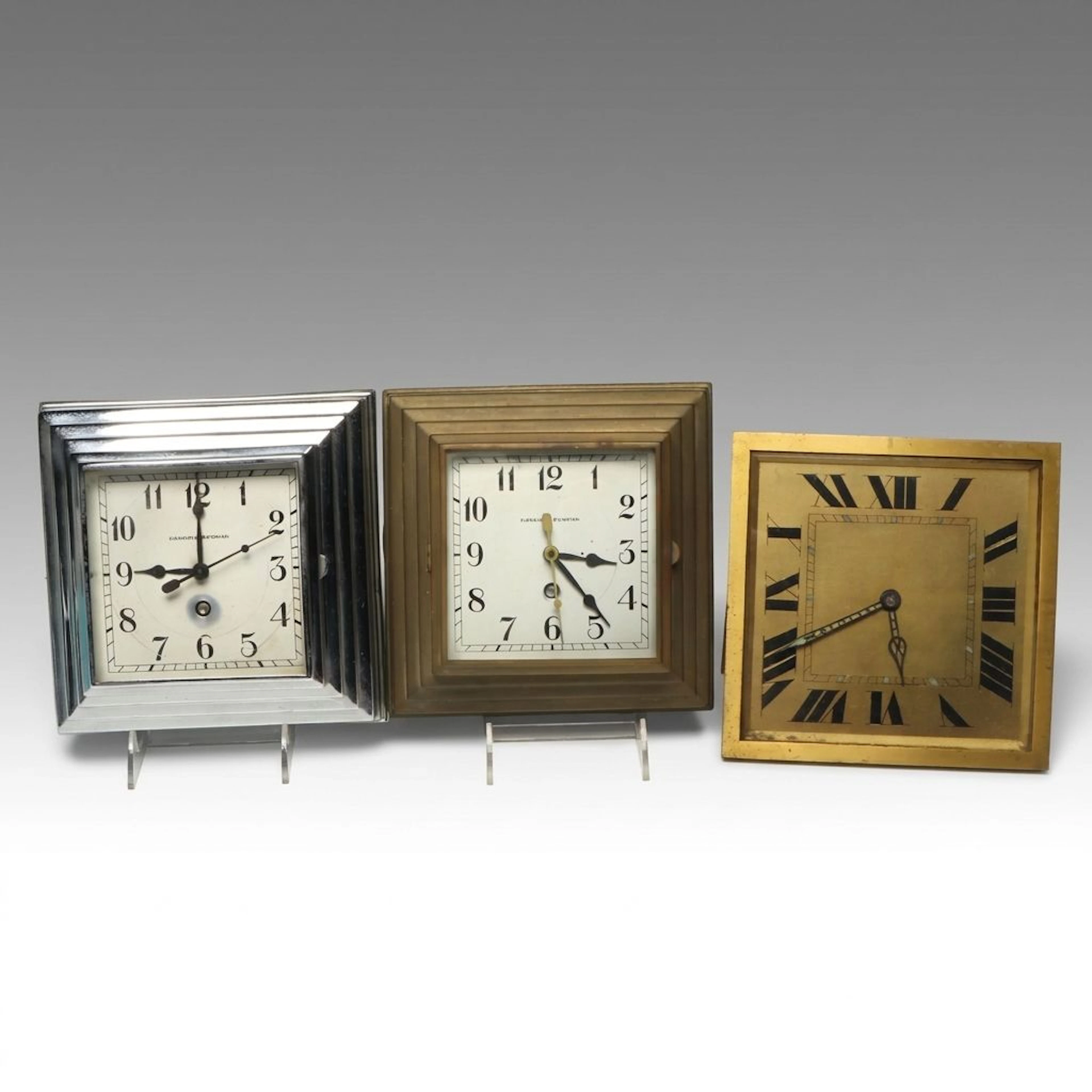 Vintage Manning Bowman Wall Clocks with Mantel Clock