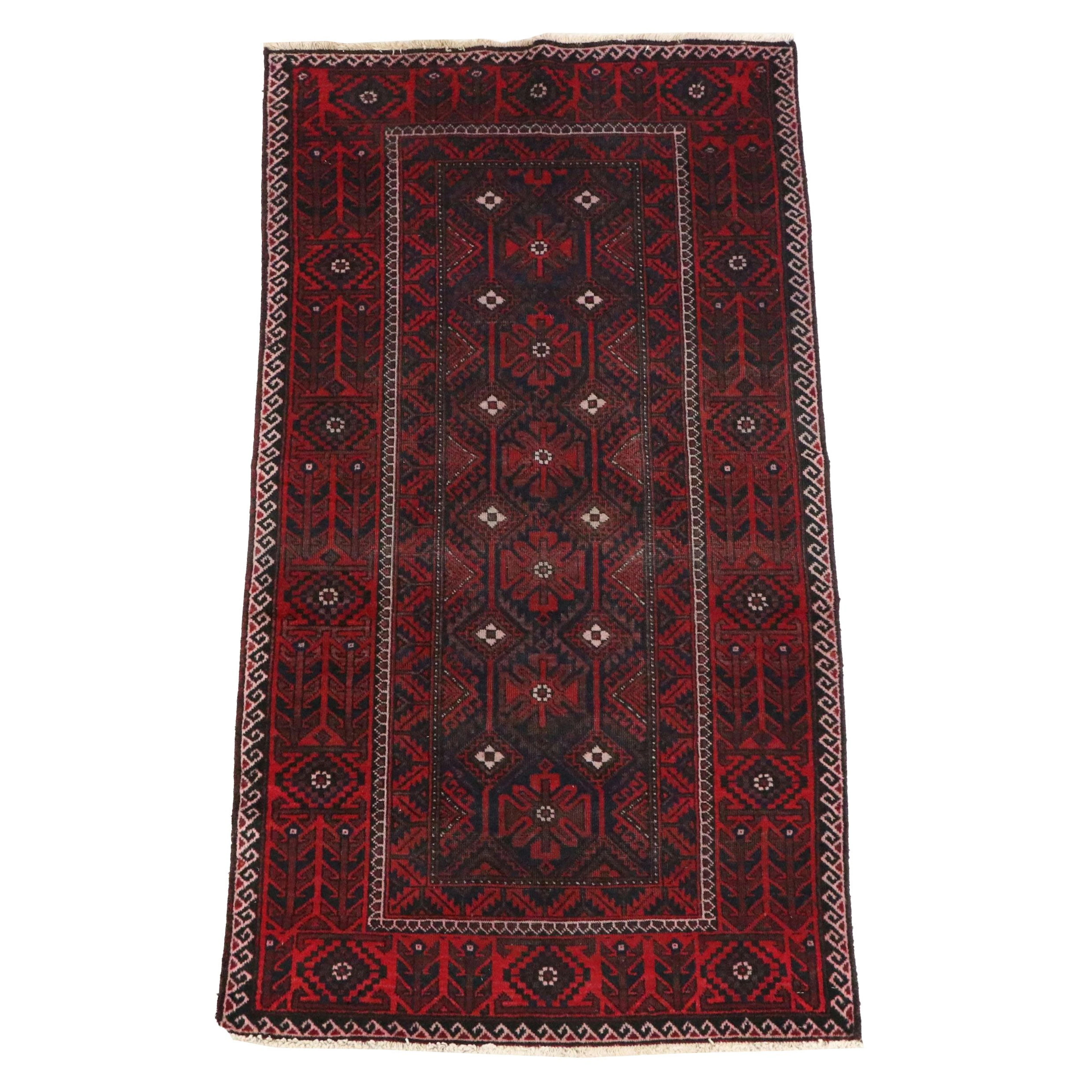 3'7 x 6'9 Hand-Knotted Afghan Baluch Area Rug