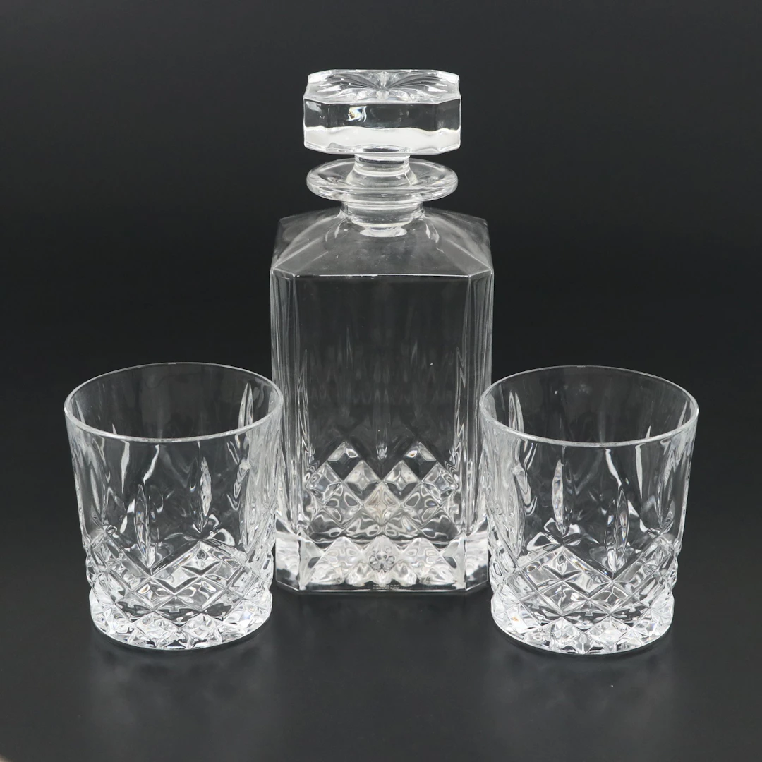 Waterford "Lismore" Crystal Decanter and Old Fashioned Glasses