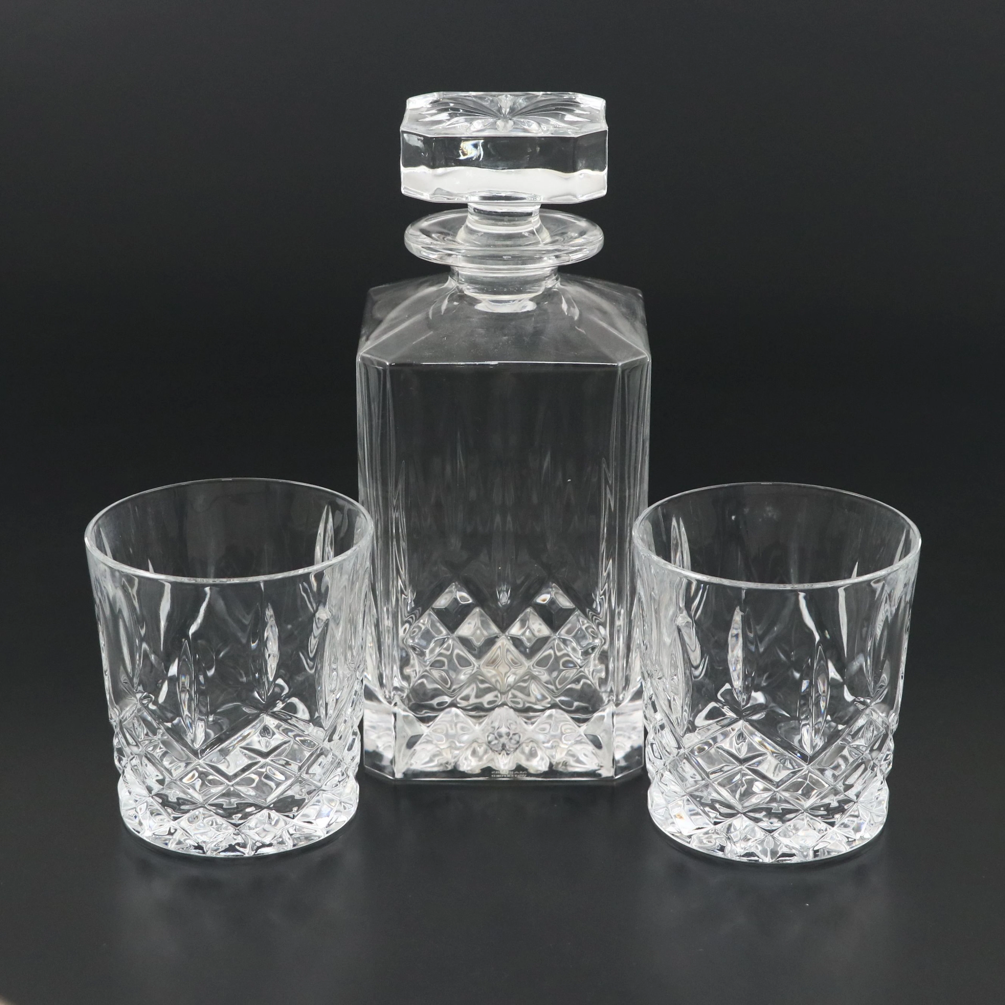 Waterford "Lismore" Crystal Decanter and Old Fashioned Glasses