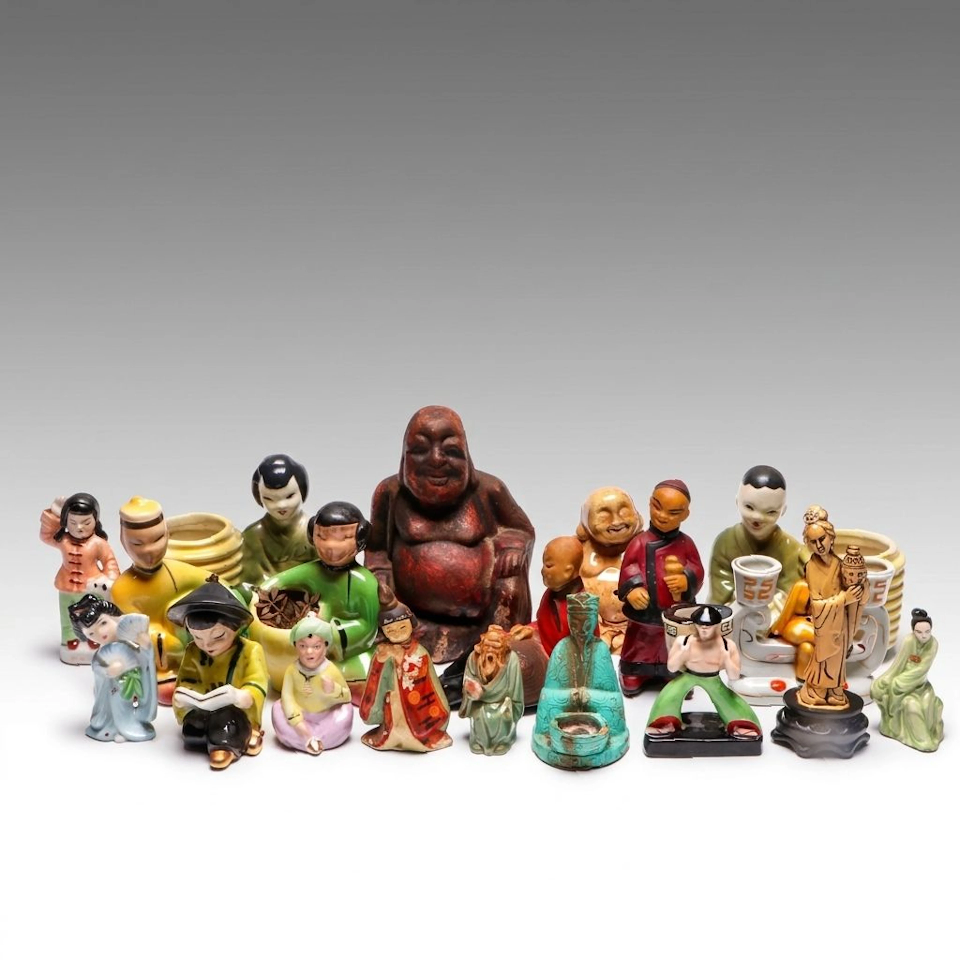 Mid Century Asian Style Figurines, Planters and More, Mid to Late 20th Century