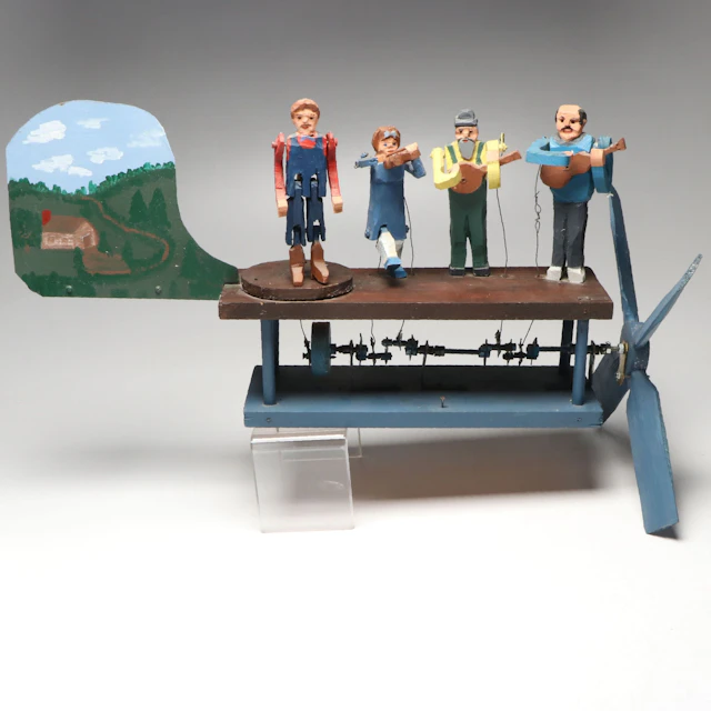 Irvan M Groff Handmade Folk Art Mechanical Whirligig, 1998