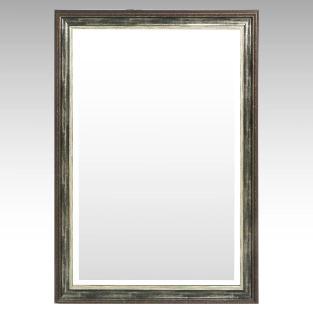 Distressed Metallic Frame Wall Mirror