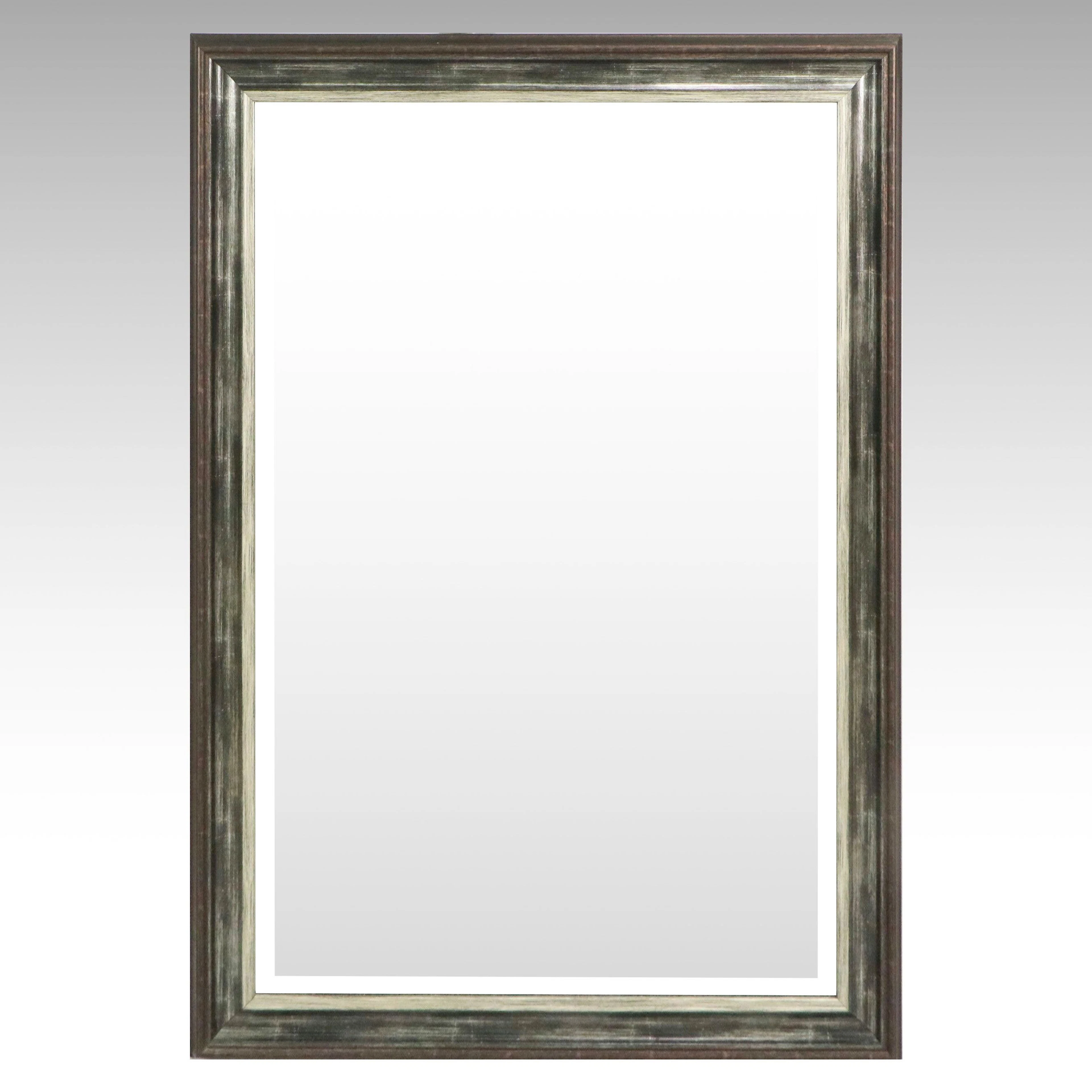 Distressed Metallic Frame Wall Mirror