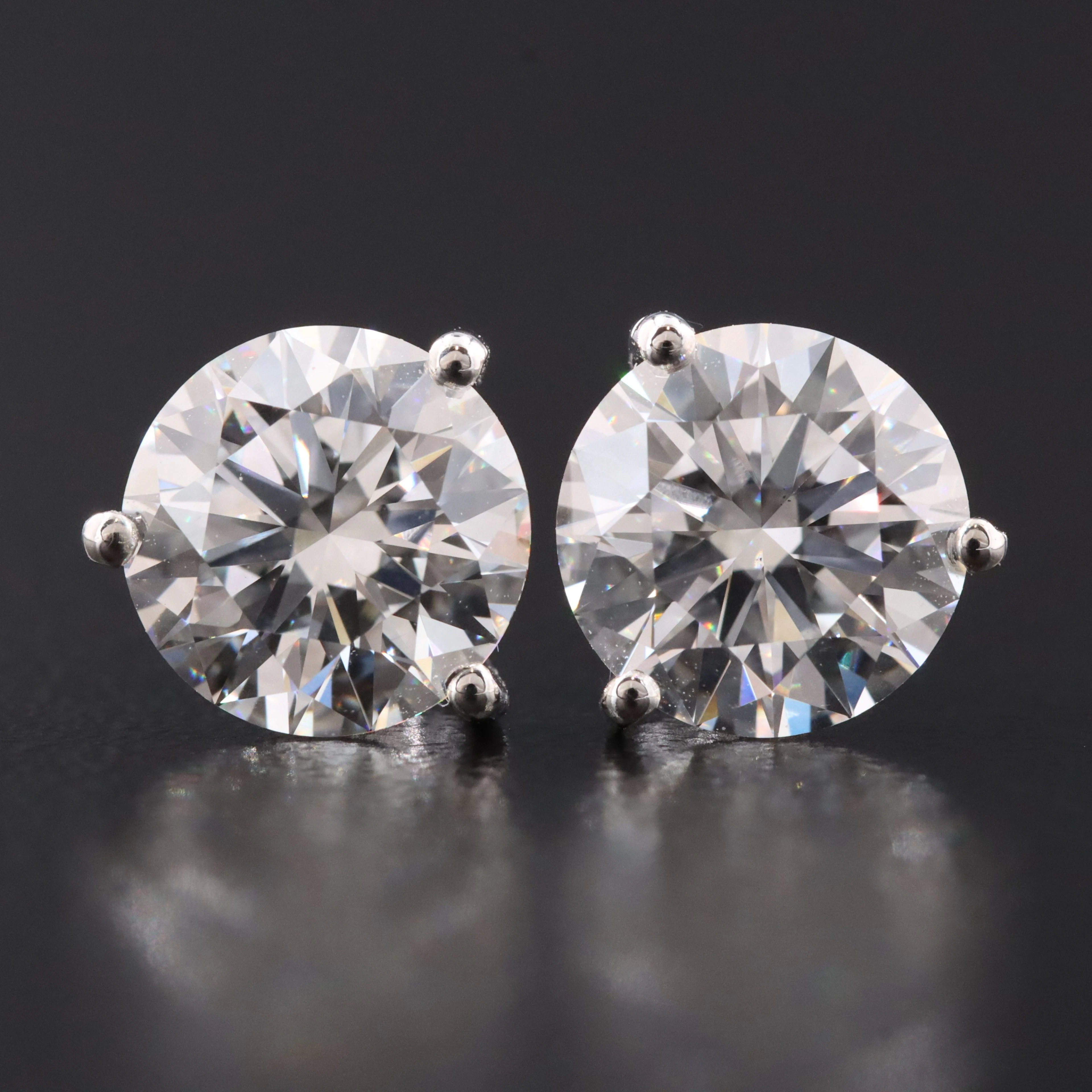 14K 3.05 CTW Lab Grown Diamond Stud Earrings with IGI Reports