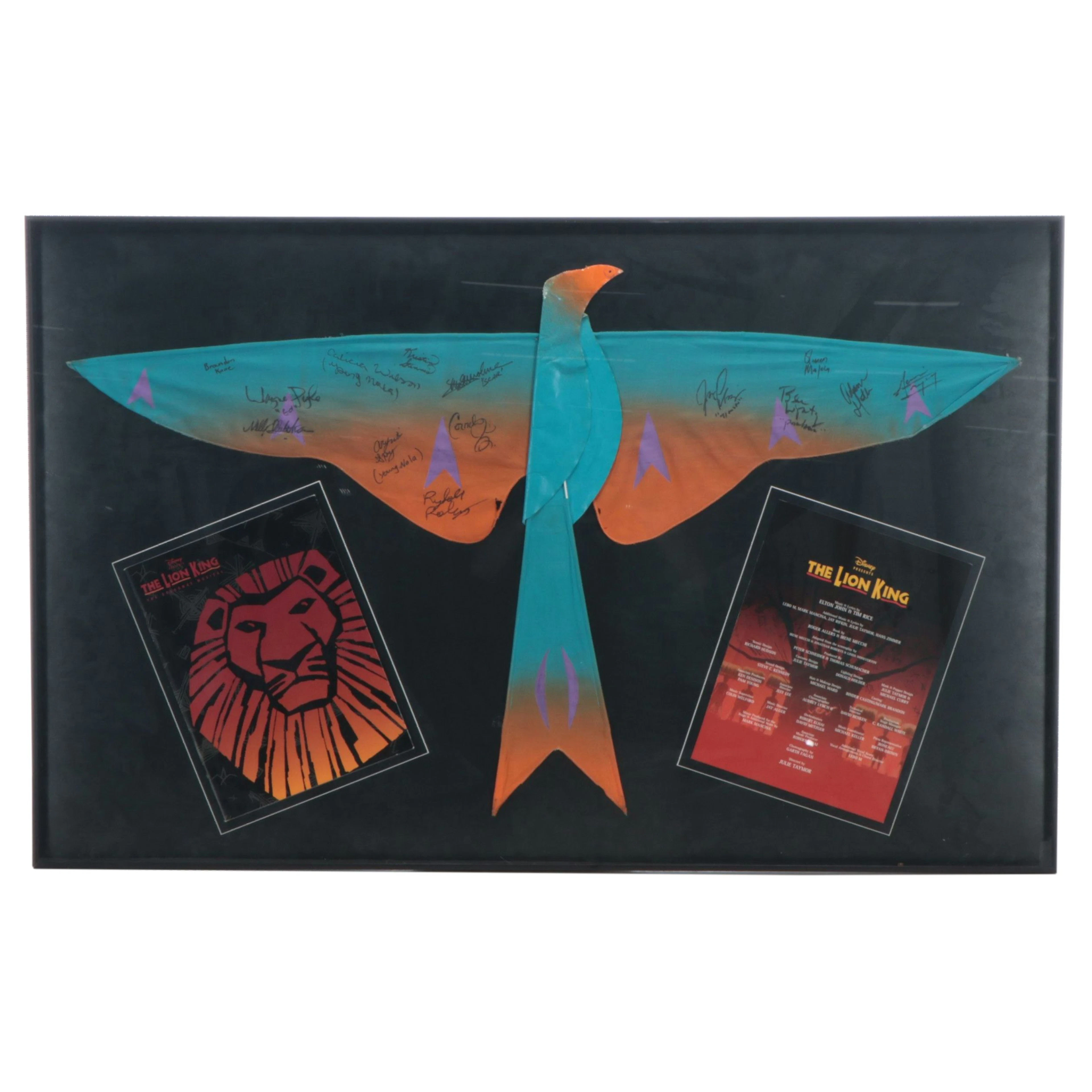 "The Lion King" Cast Signed Bird Puppet with Ephemera