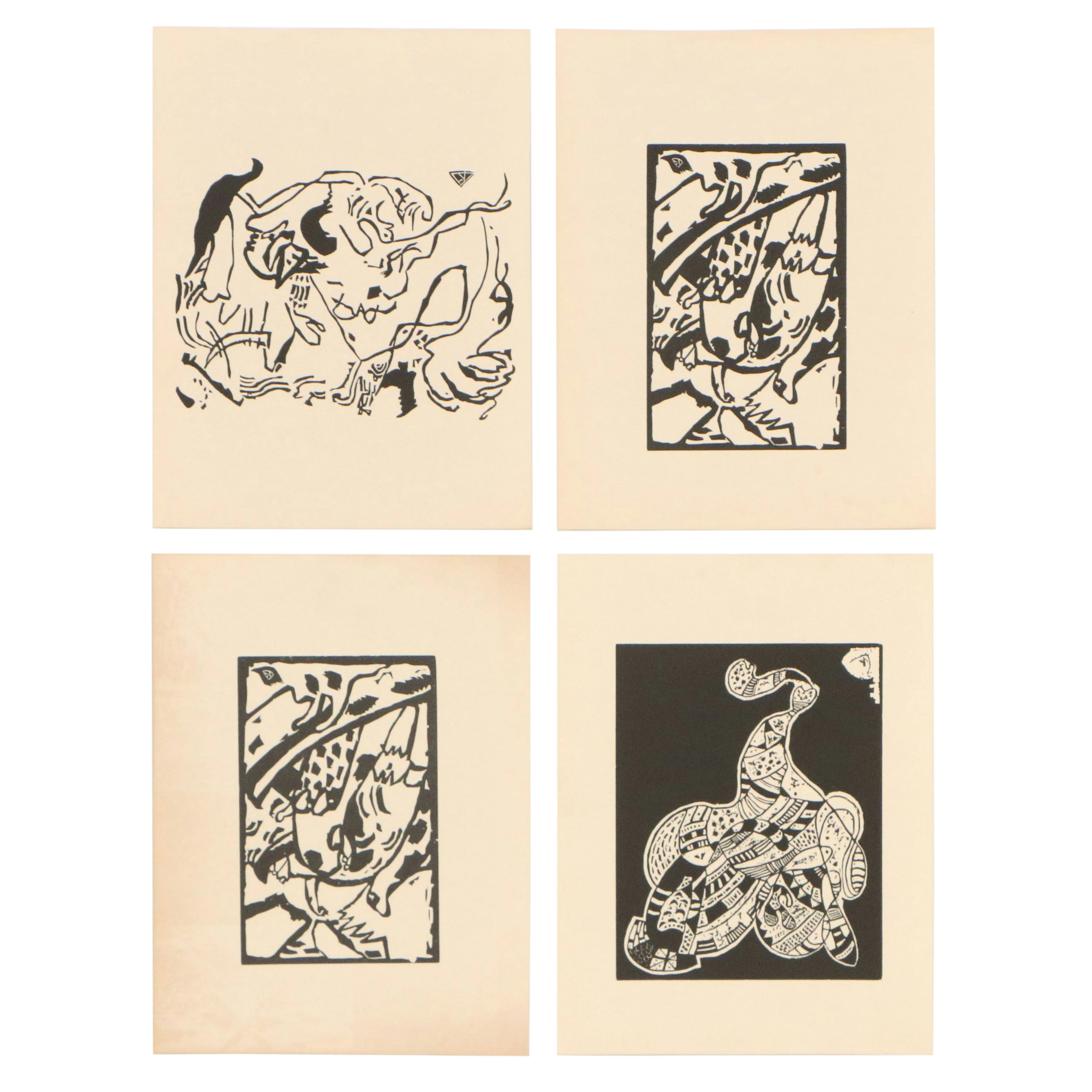 Wassily Kandinsky Posthumous Restrike Woodcuts from "XXe Siècle," 1974